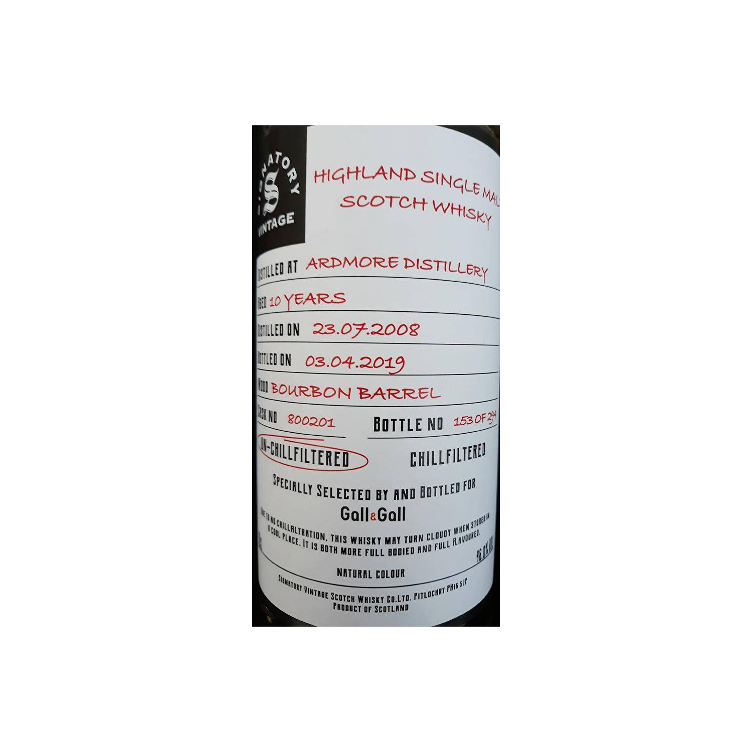 Ardmore 2008 10 Years Single Malt Whisky