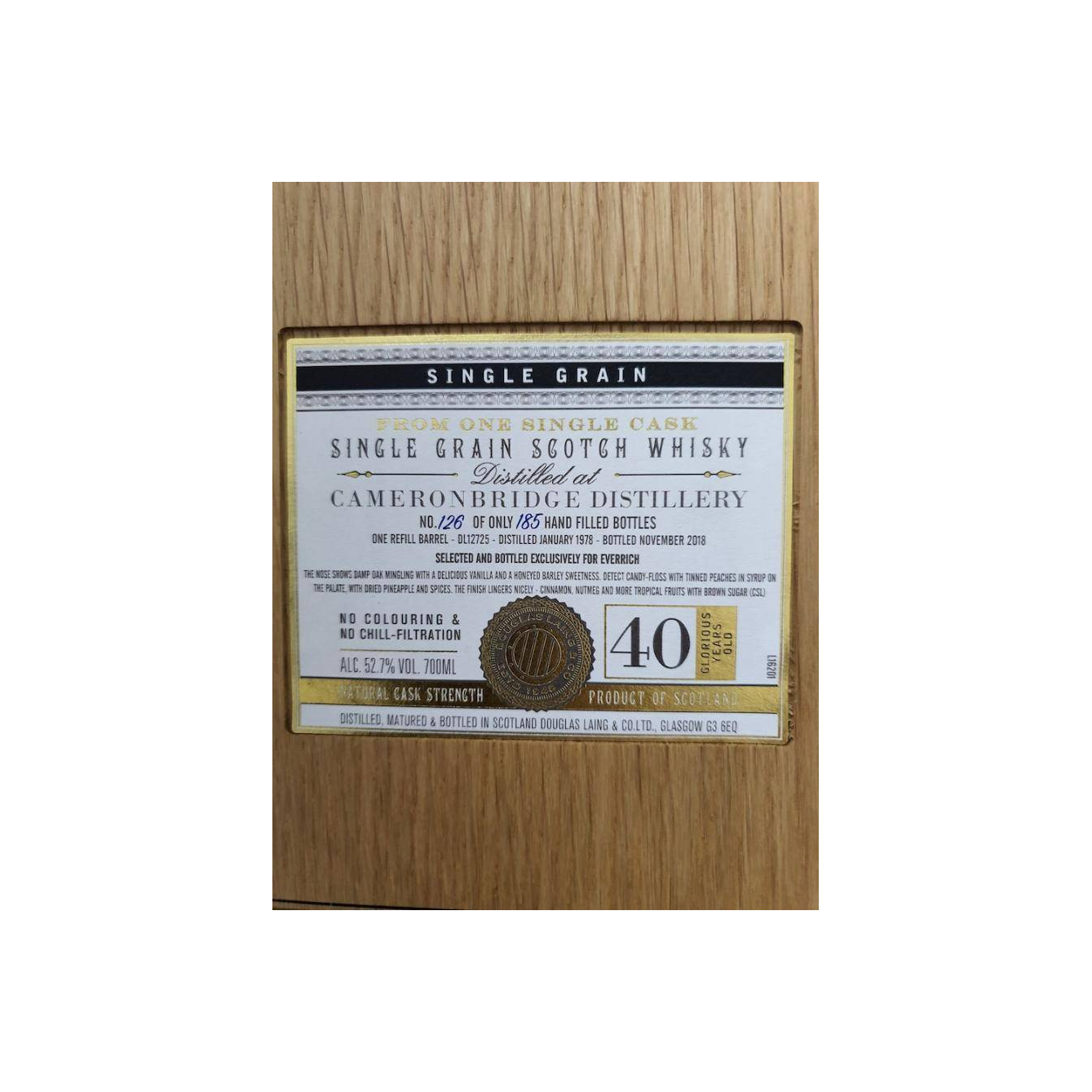Cameronbridge 1978 40 Years Single Grain Whisky 2