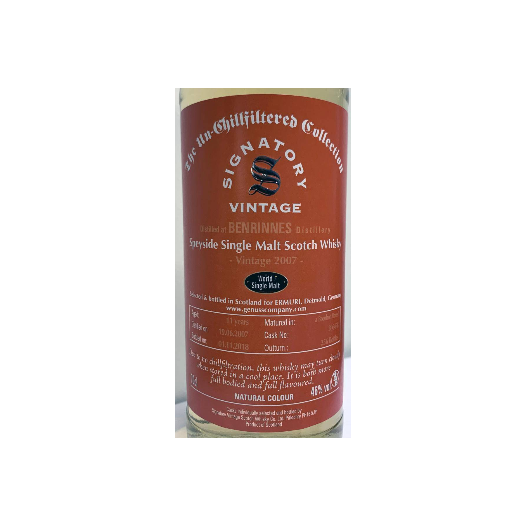 Benrinnes The Un-Chillfiltered Collection 2007 11 Years Single Malt Whisky 2