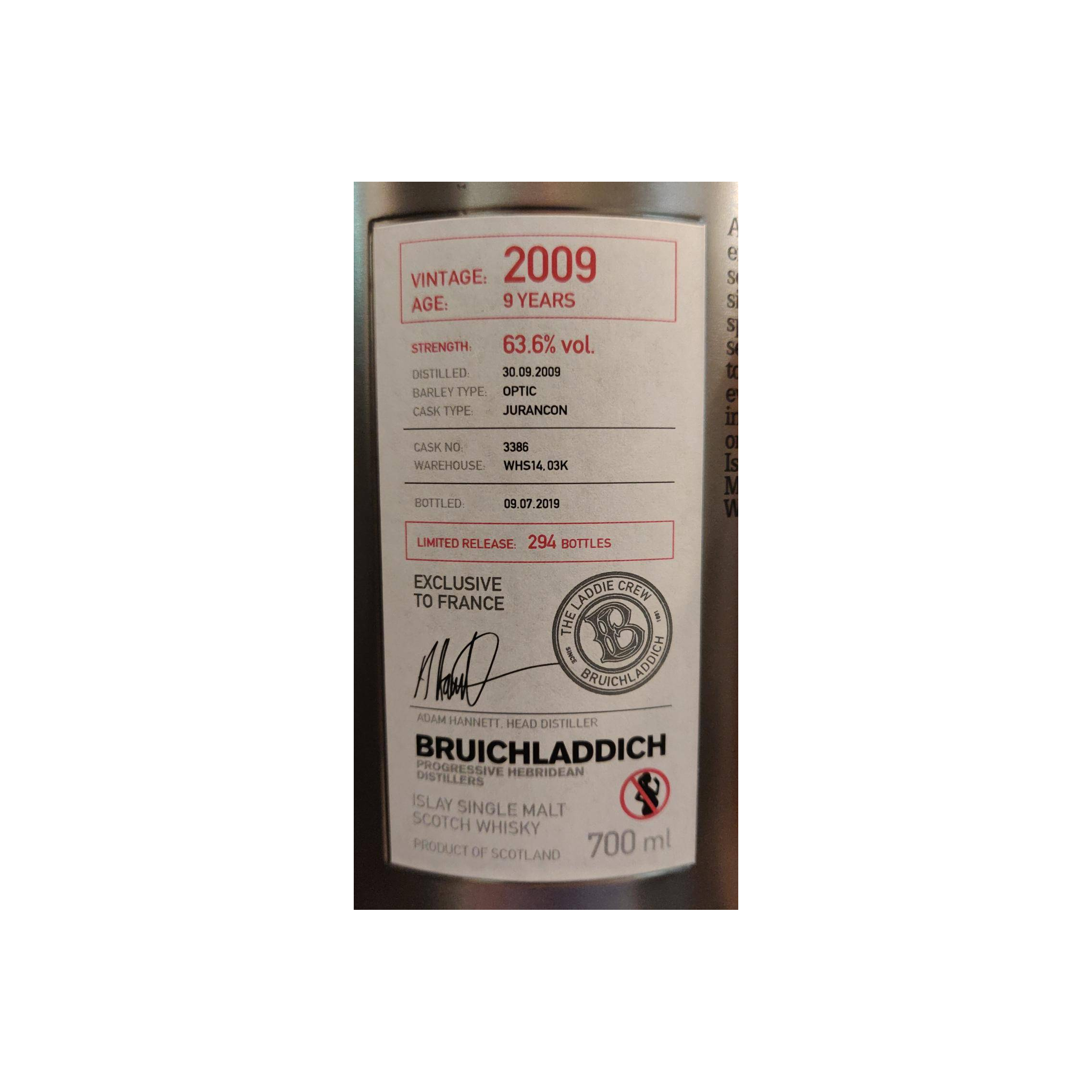 Bruichladdich 2009 9 Years Single Malt Whisky 2