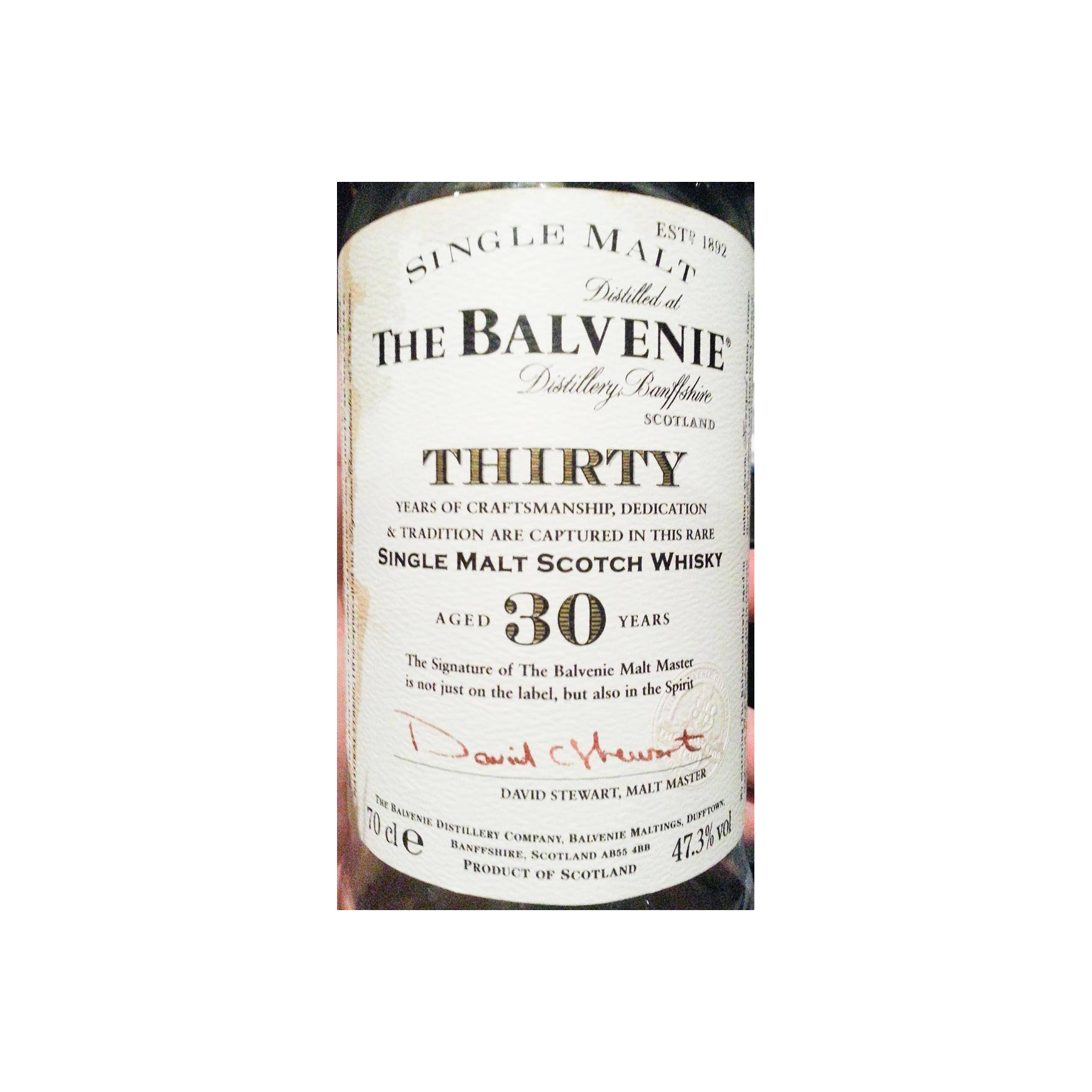 The Balvenie 30 Years Single Malt Whisky