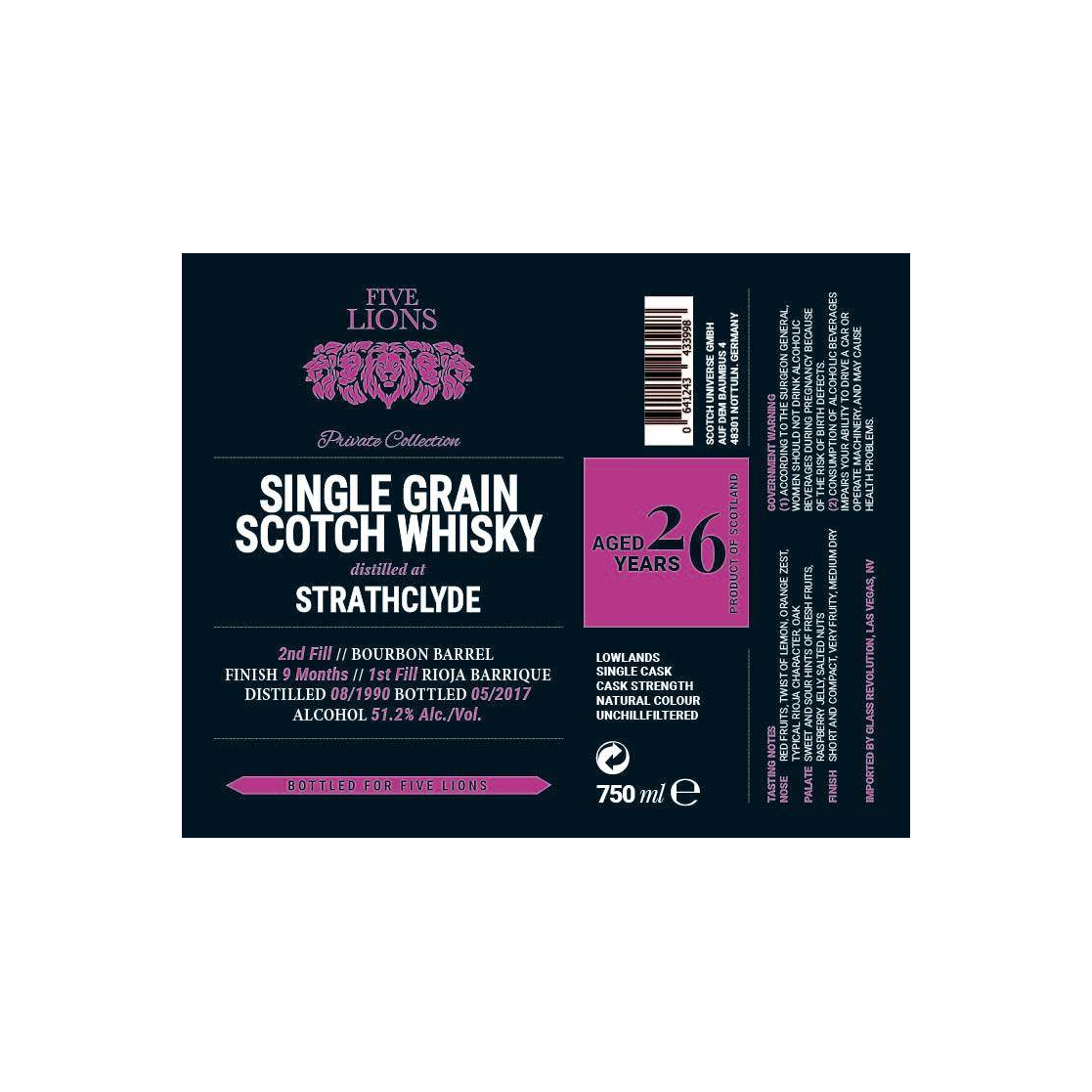 Strathclyde 1990 26 Years Single Grain Whisky
