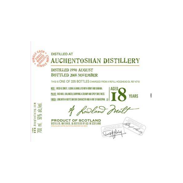 Auchentoshan Old Malt Cask 1990 18 Years Single Malt Whisky
