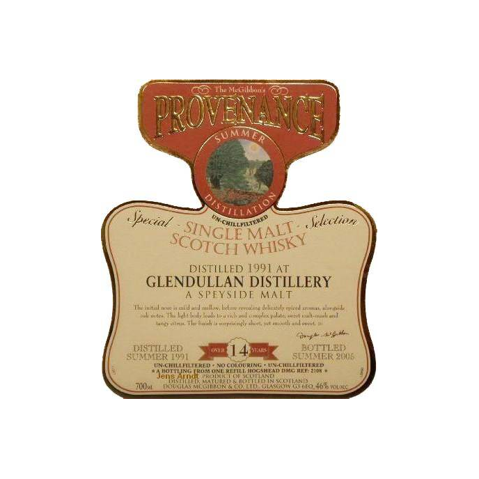 Glendullan McGibbon's Provenance 1991 14 Years Single Malt Whisky