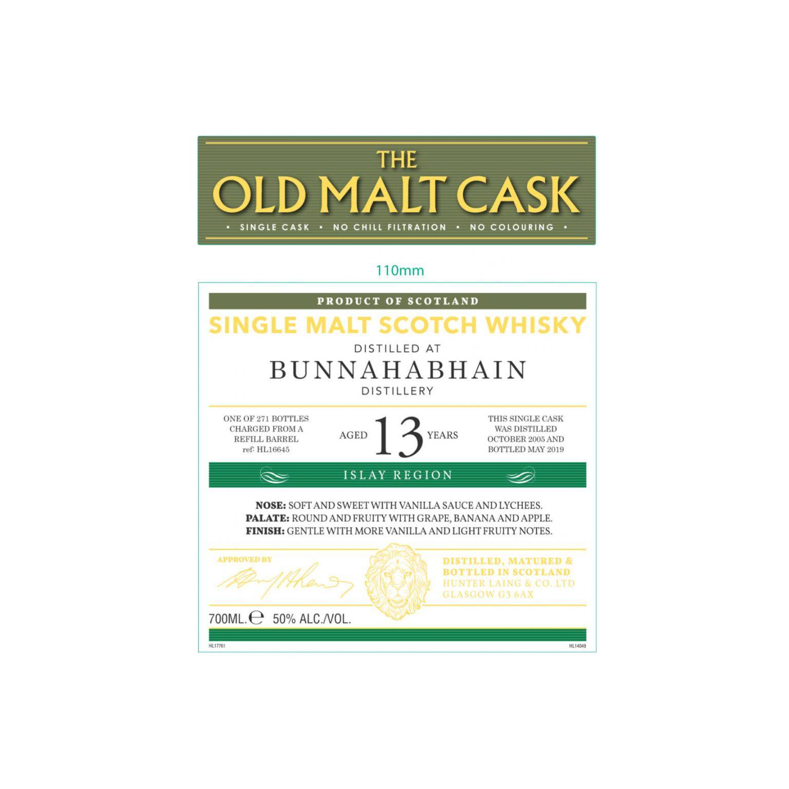 Bunnahabhain Old Malt Cask 2005 13 Years Single Malt Whisky 2