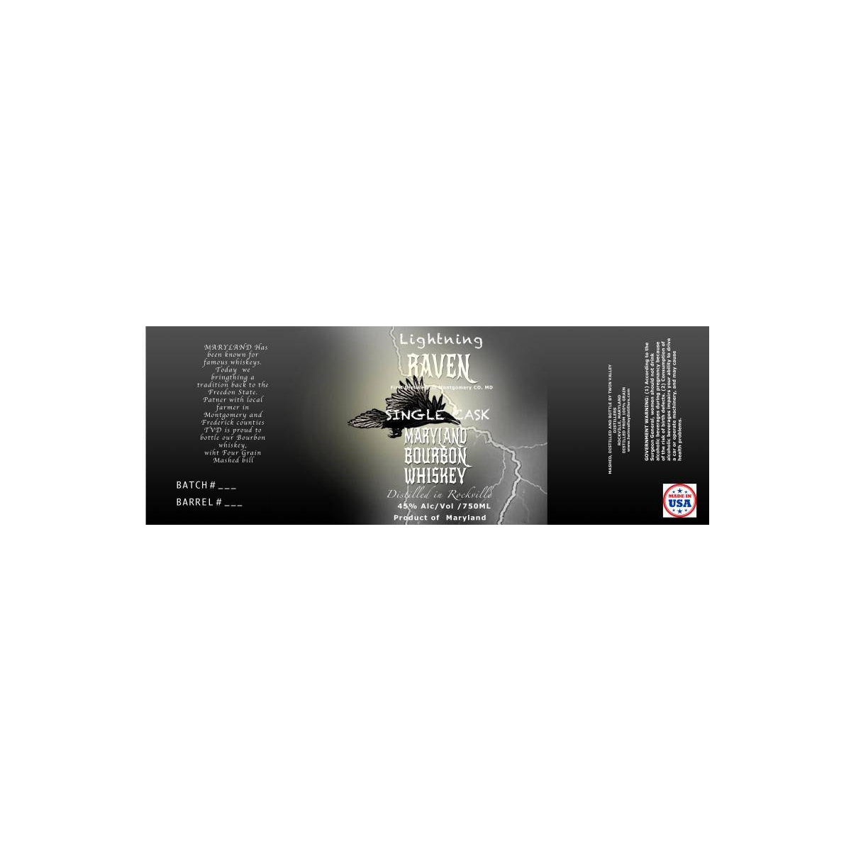 Lightning Raven Maryland Bourbon Whiskey