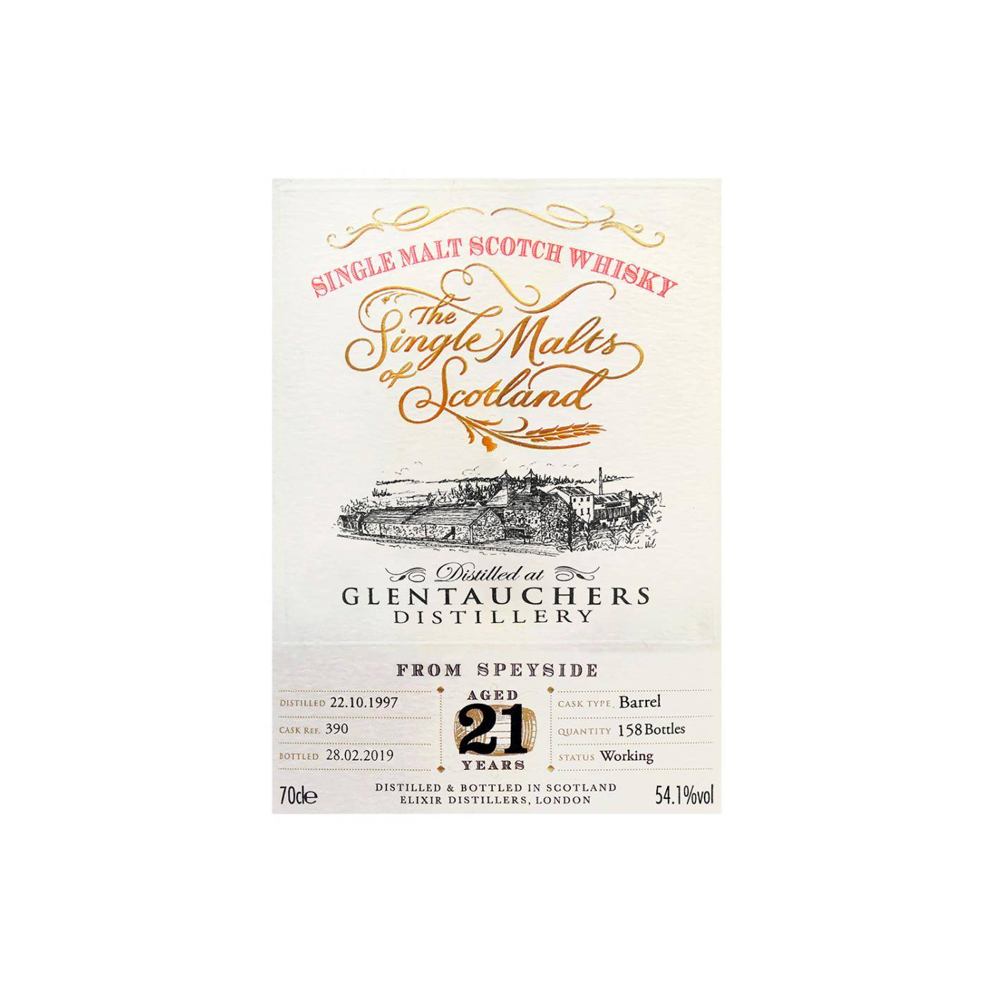 Glentauchers The Single Malts of Scotland 1997 21 Years Single Malt Whisky 2