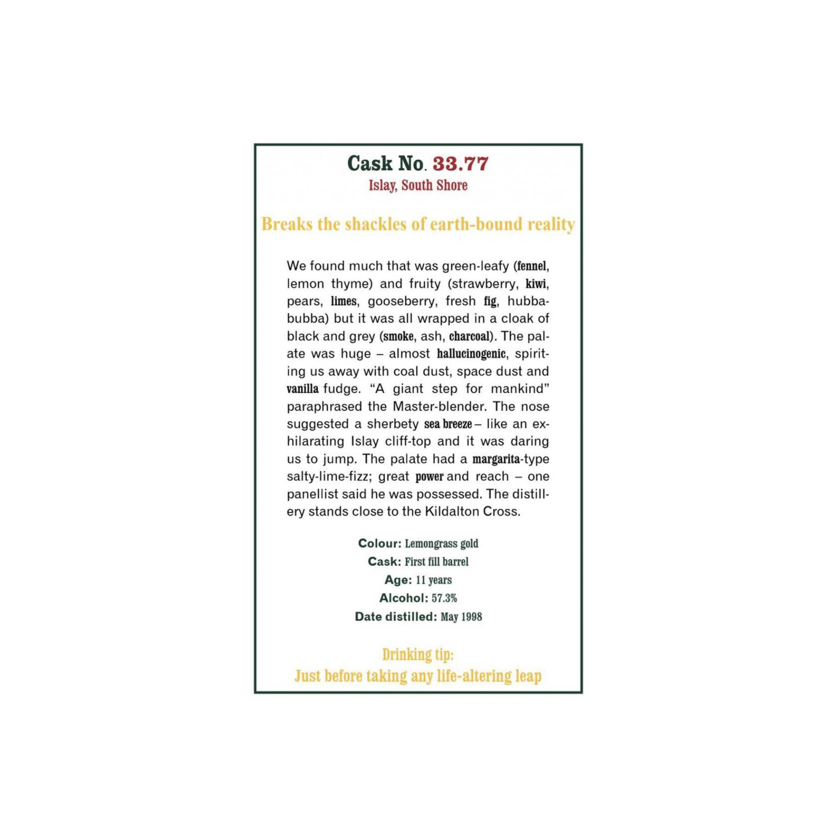 The Scotch Malt Whisky Society 1998 11 Years Single Malt Whisky