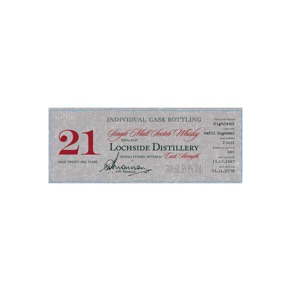 Lochside Individual Cask Bottling 1987 21 Years Single Malt Whisky 2