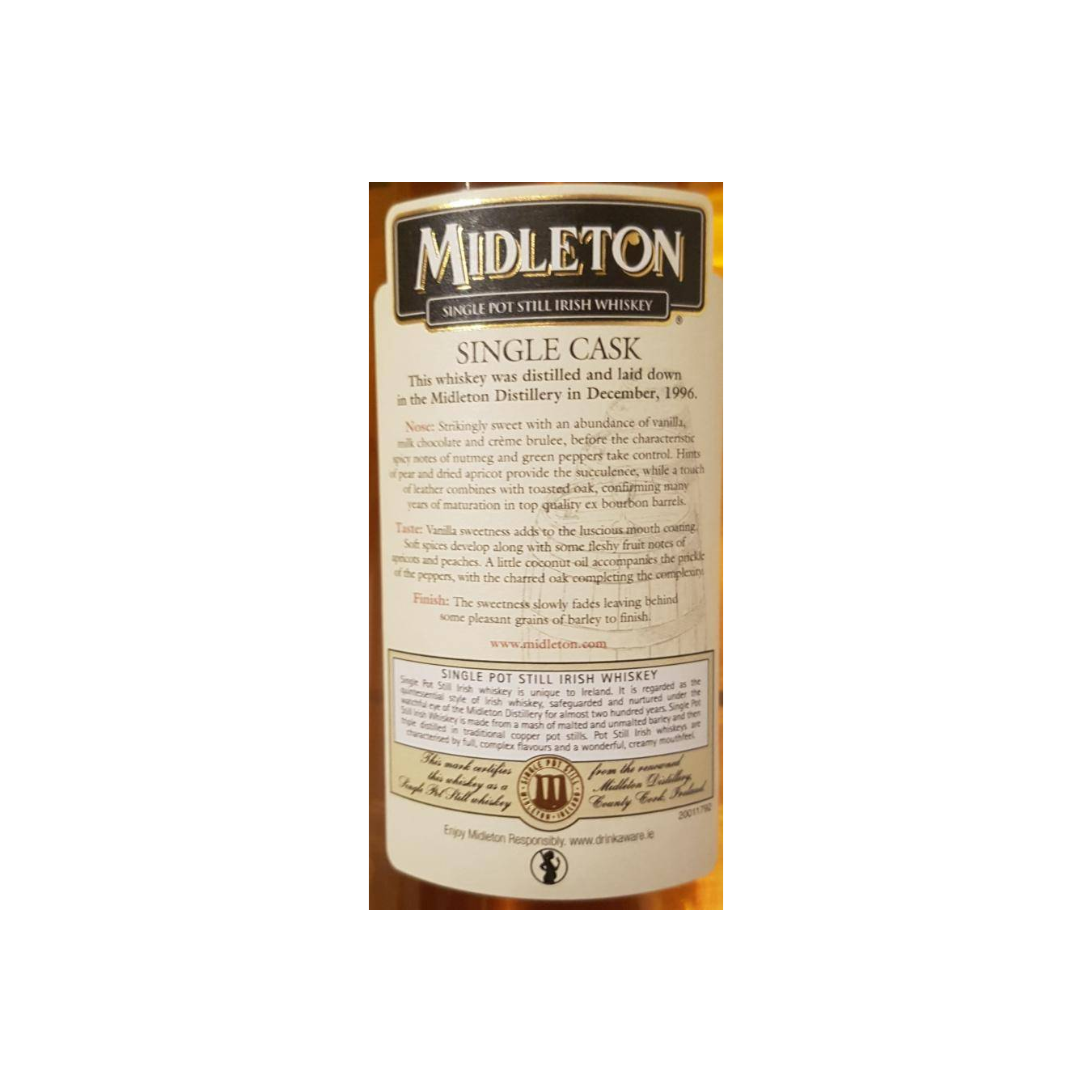 Midleton Single Cask 1996 Single Pot Still Whisky 2