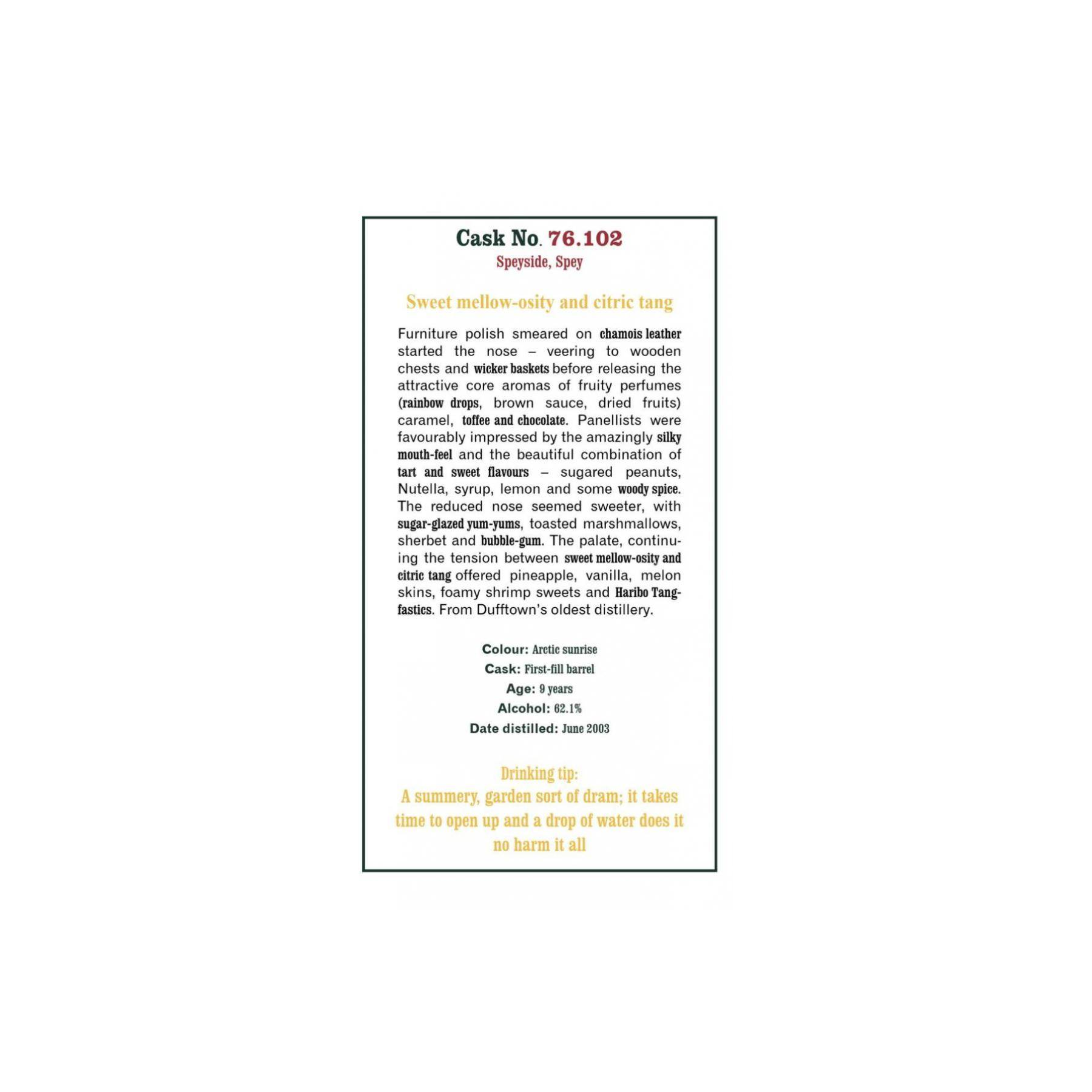 The Scotch Malt Whisky Society 2003 9 Years Single Malt Whisky