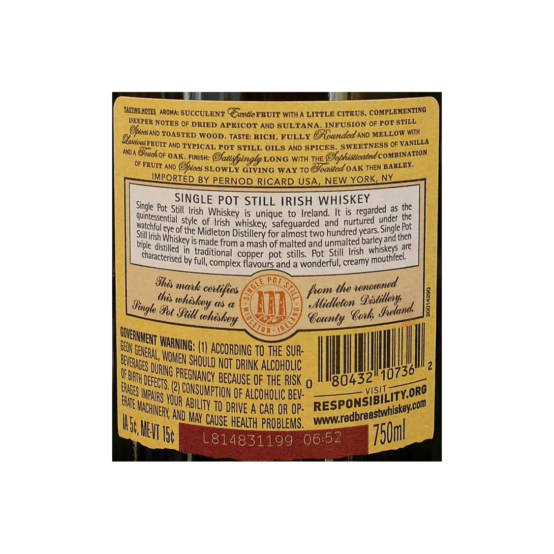 Redbreast 12 Years Single Pot Still Whisky 2