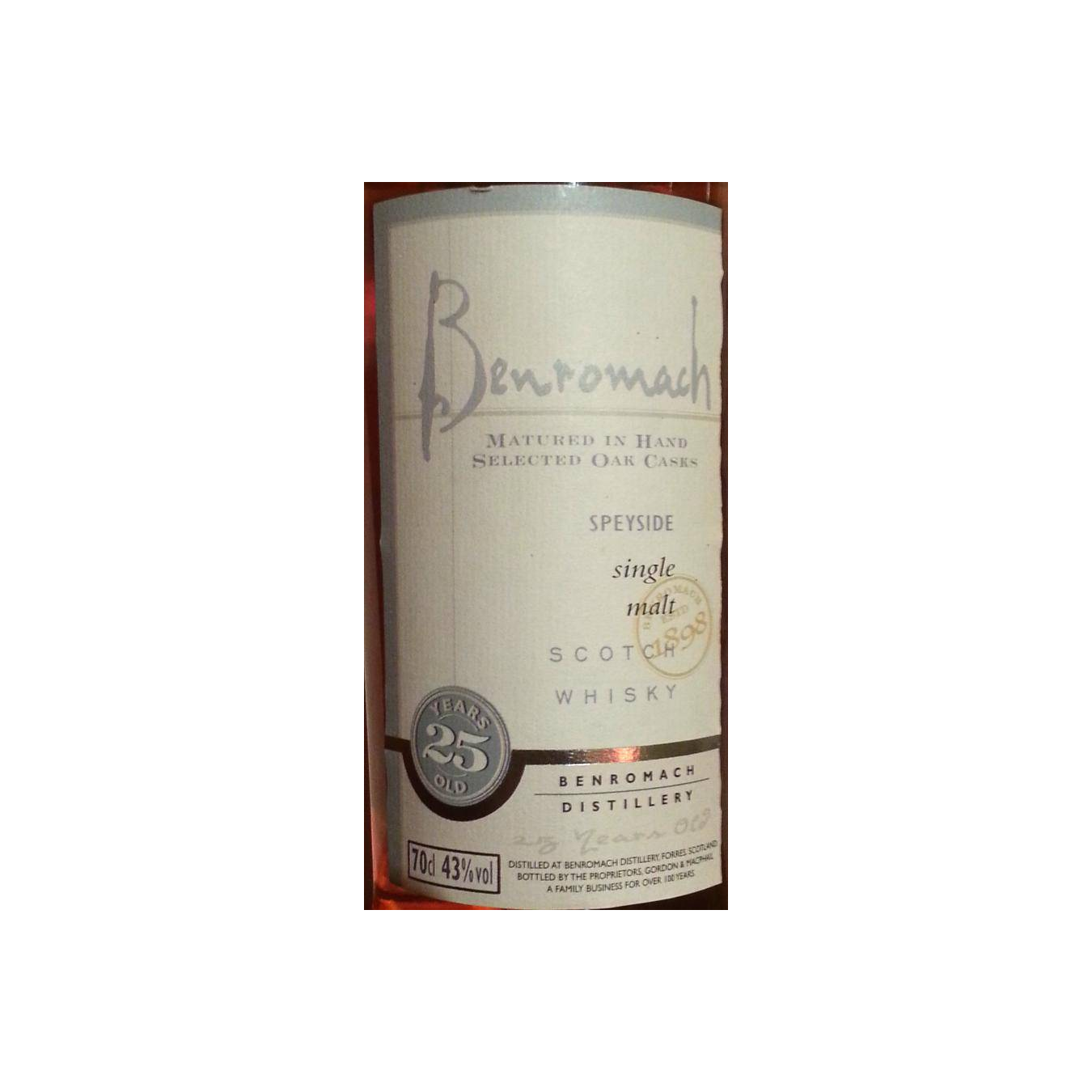 Benromach 25 Years Single Malt Whisky 2