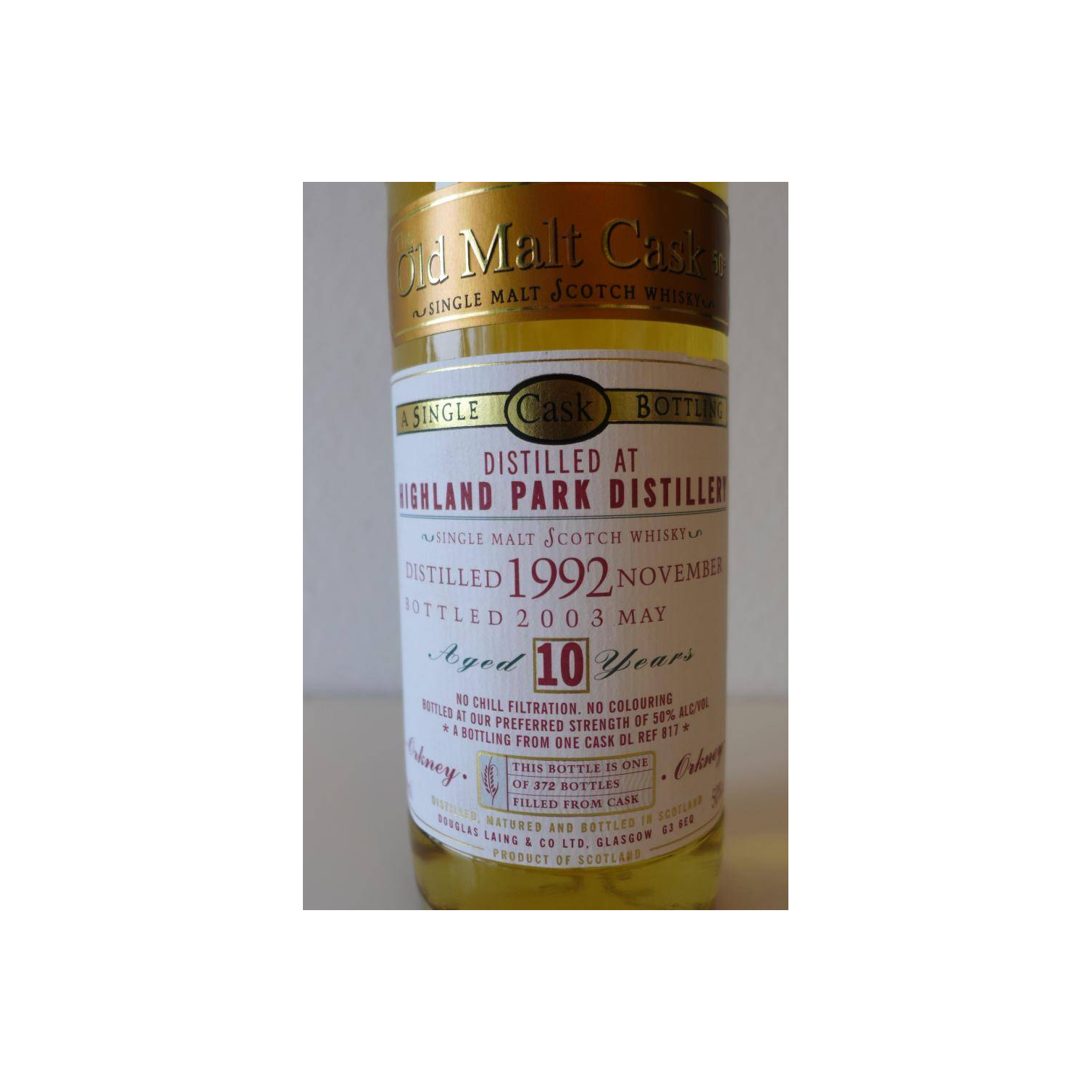 Highland Park Old Malt Cask 1992 10 Years Single Malt Whisky 3