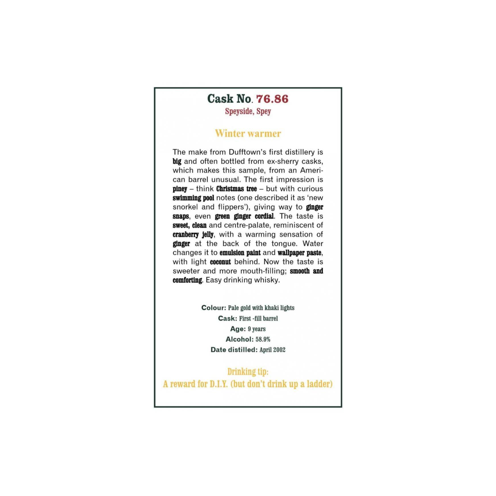 The Scotch Malt Whisky Society 2002 9 Years Single Malt Whisky