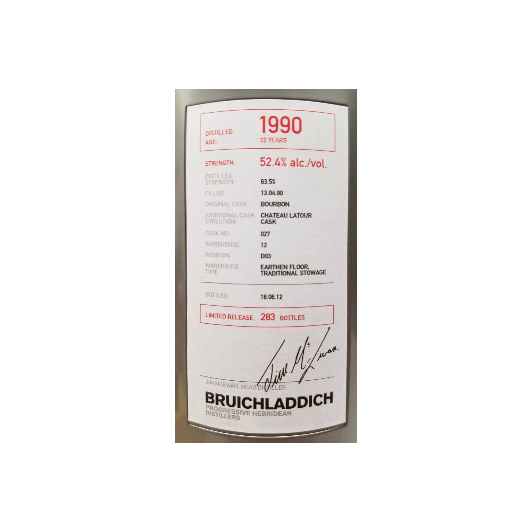 Bruichladdich 1990 22 Years Single Malt Whisky 3