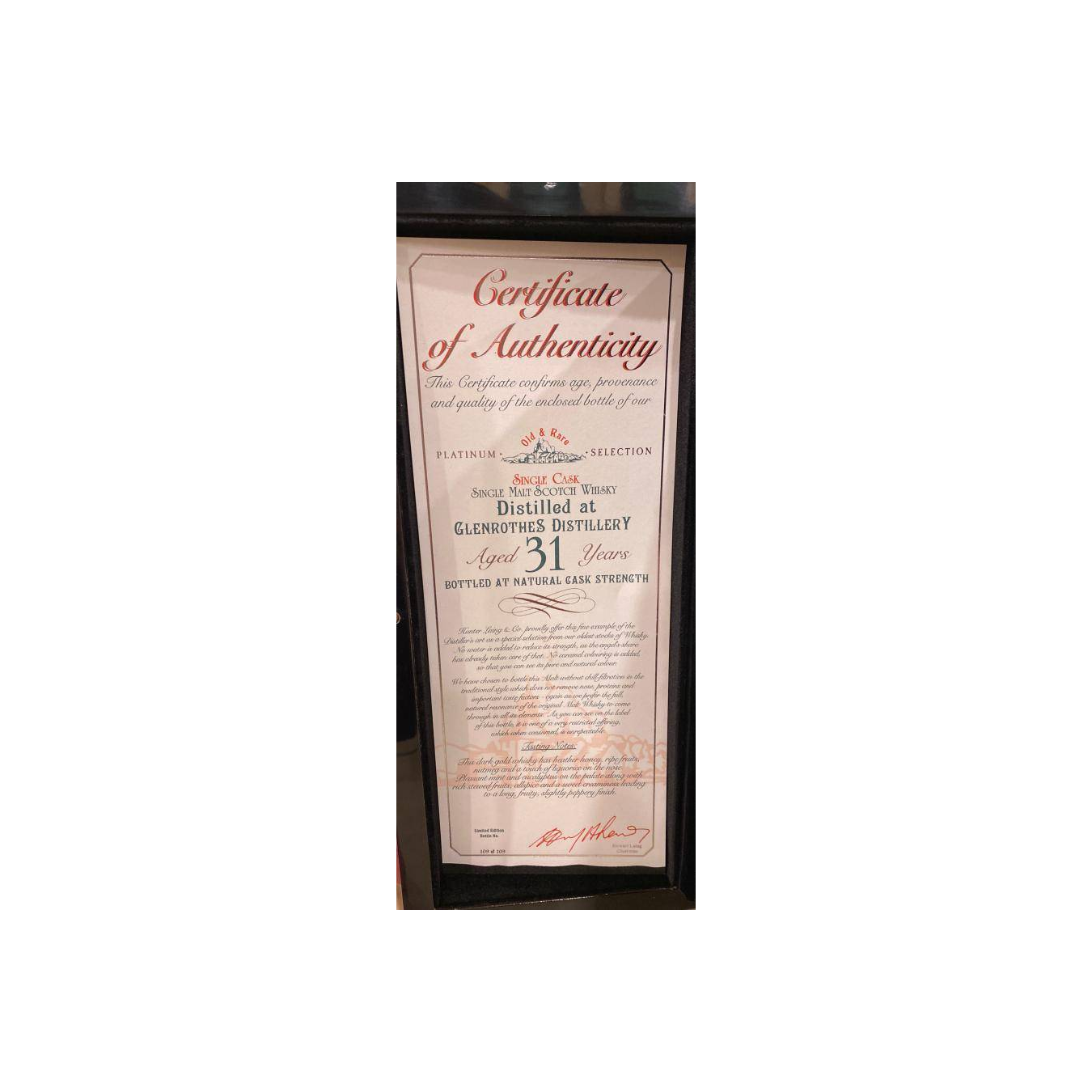 The Glenrothes 1988 31 Years Single Malt Whisky 2