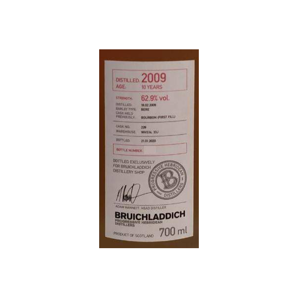 Bruichladdich 2009 10 Years Single Malt Whisky 2