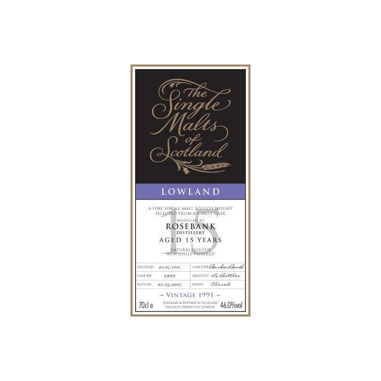 Rosebank The Single Malts of Scotland 1991 15 Years Single Malt Whisky 2