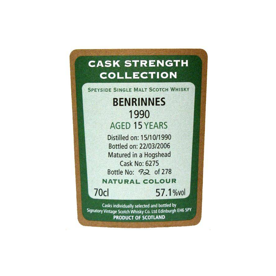 Benrinnes Cask Strength Collection 1990 15 Years Single Malt Whisky 2