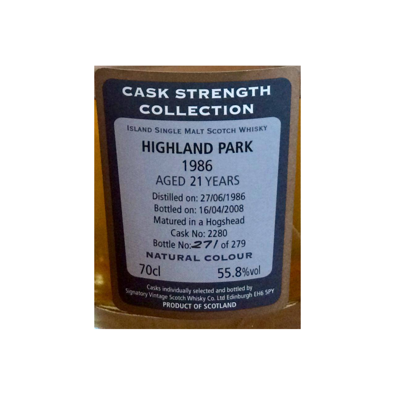 Highland Park Cask Strength Collection 1986 21 Years Single Malt Whisky 2