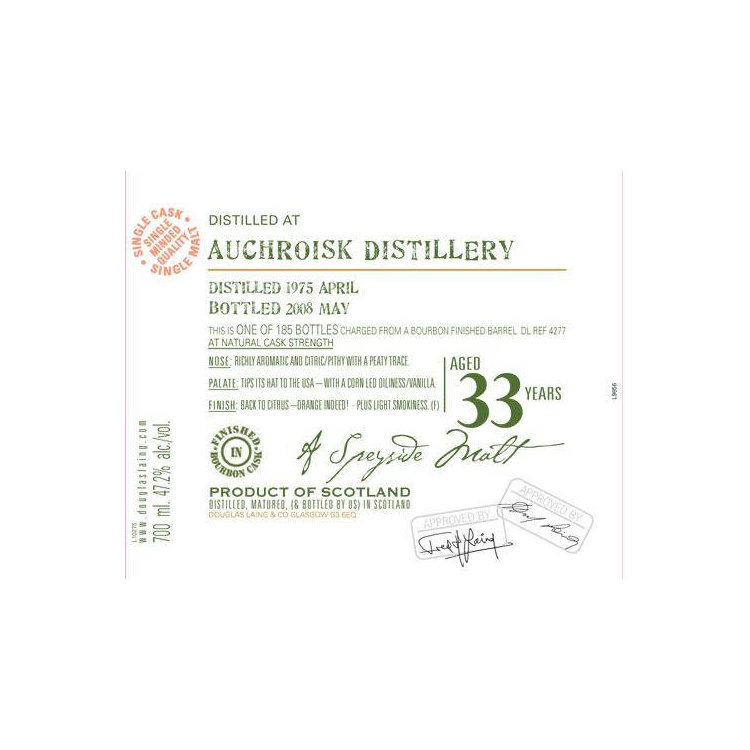 Auchroisk Old Malt Cask 1975 33 Years Single Malt Whisky