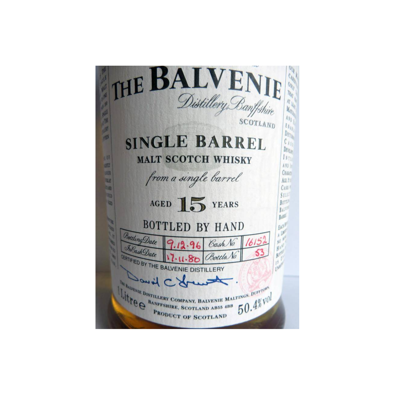 The Balvenie Single Cask 1980 15 Years Single Malt Whisky 2