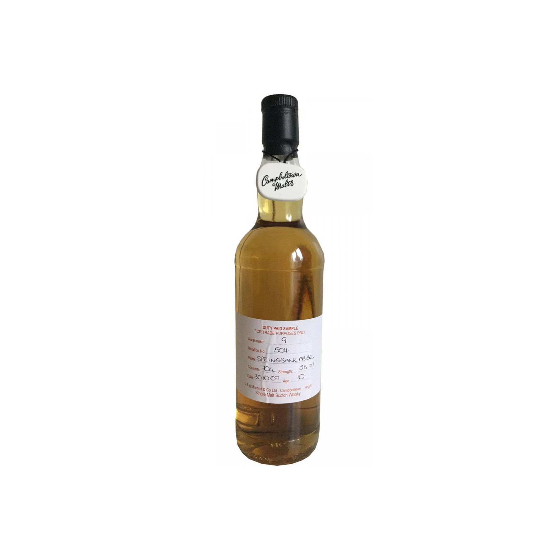 Springbank Duty Paid Sample - For Trade Purposes Only 2007 10 Years Single Malt Whisky
