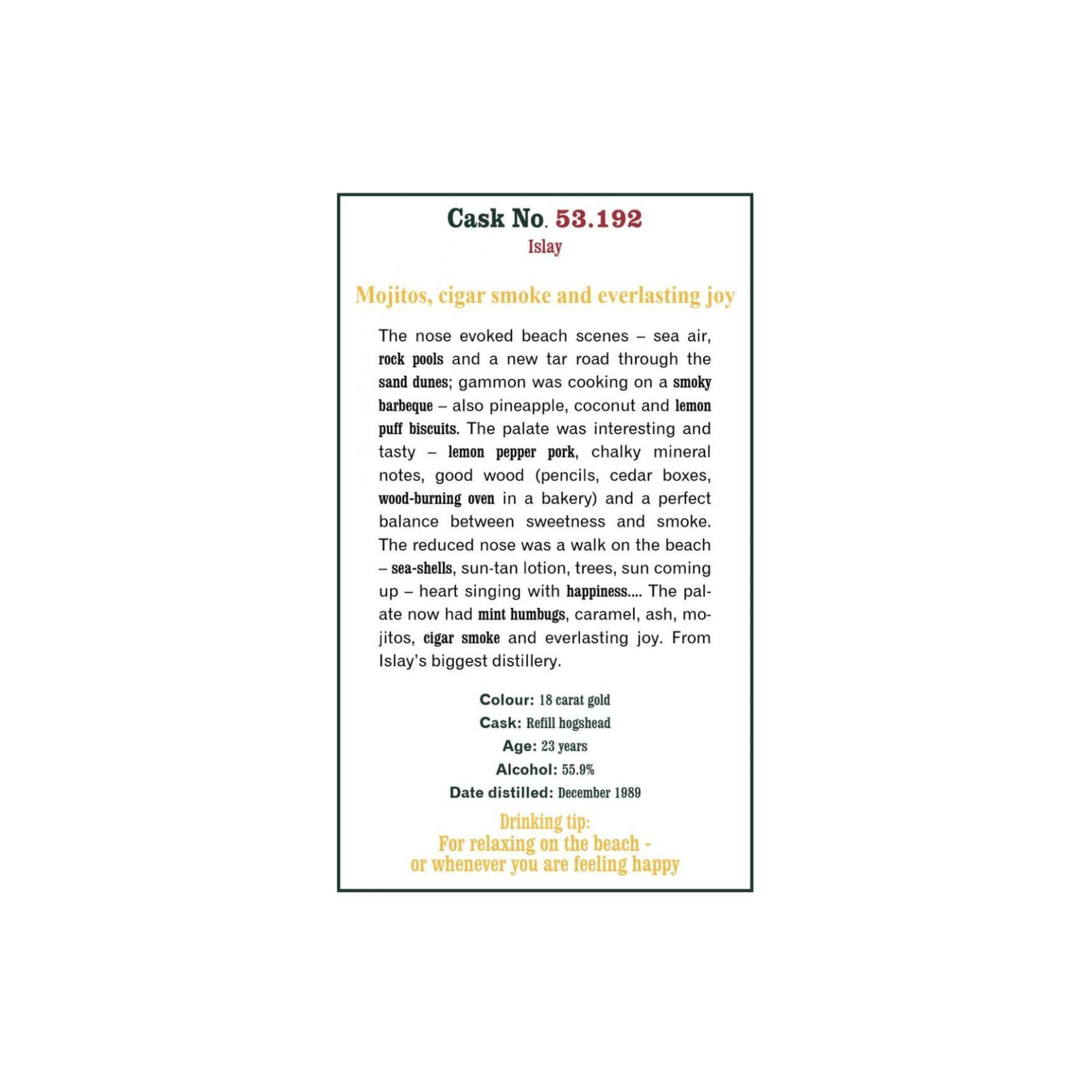 The Scotch Malt Whisky Society 1989 23 Years Single Malt Whisky