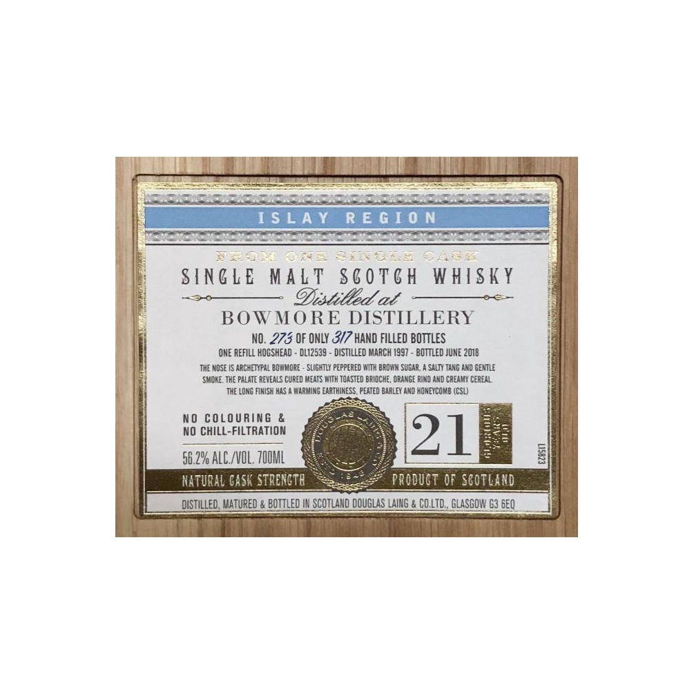 Bowmore 1997 21 Years Single Malt Whisky 3