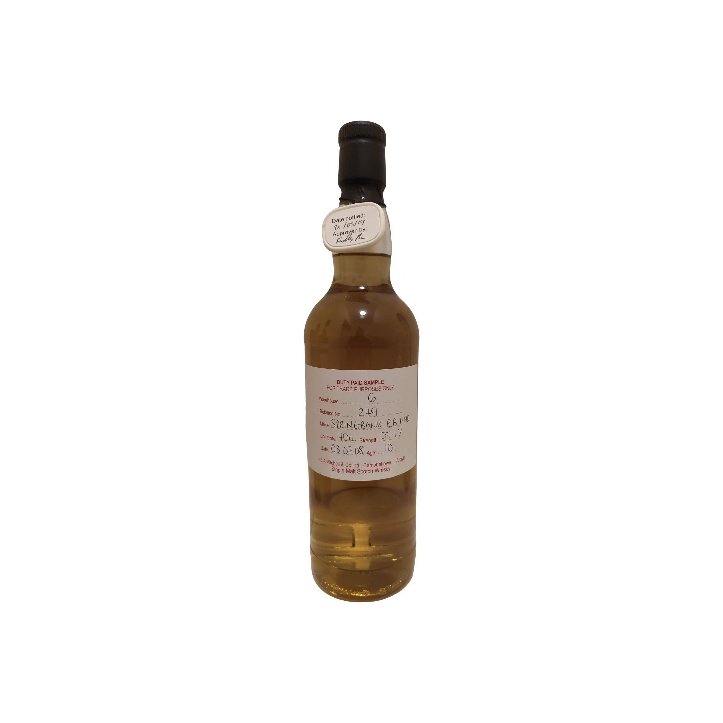 Springbank Duty Paid Sample - For Trade Purposes Only 2008 10 Years Single Malt Whisky