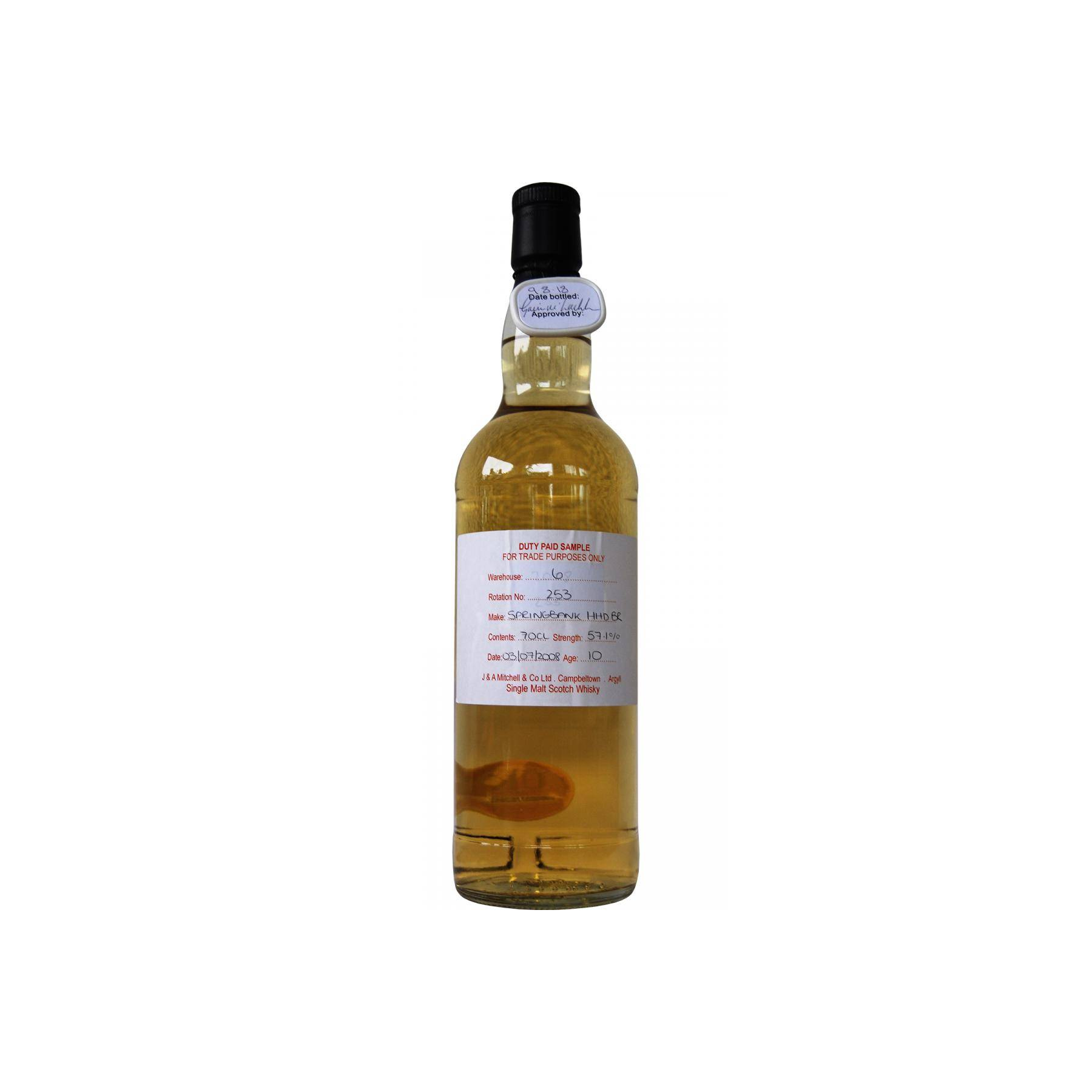 Springbank Duty Paid Sample - For Trade Purposes Only 2008 10 Years Single Malt Whisky
