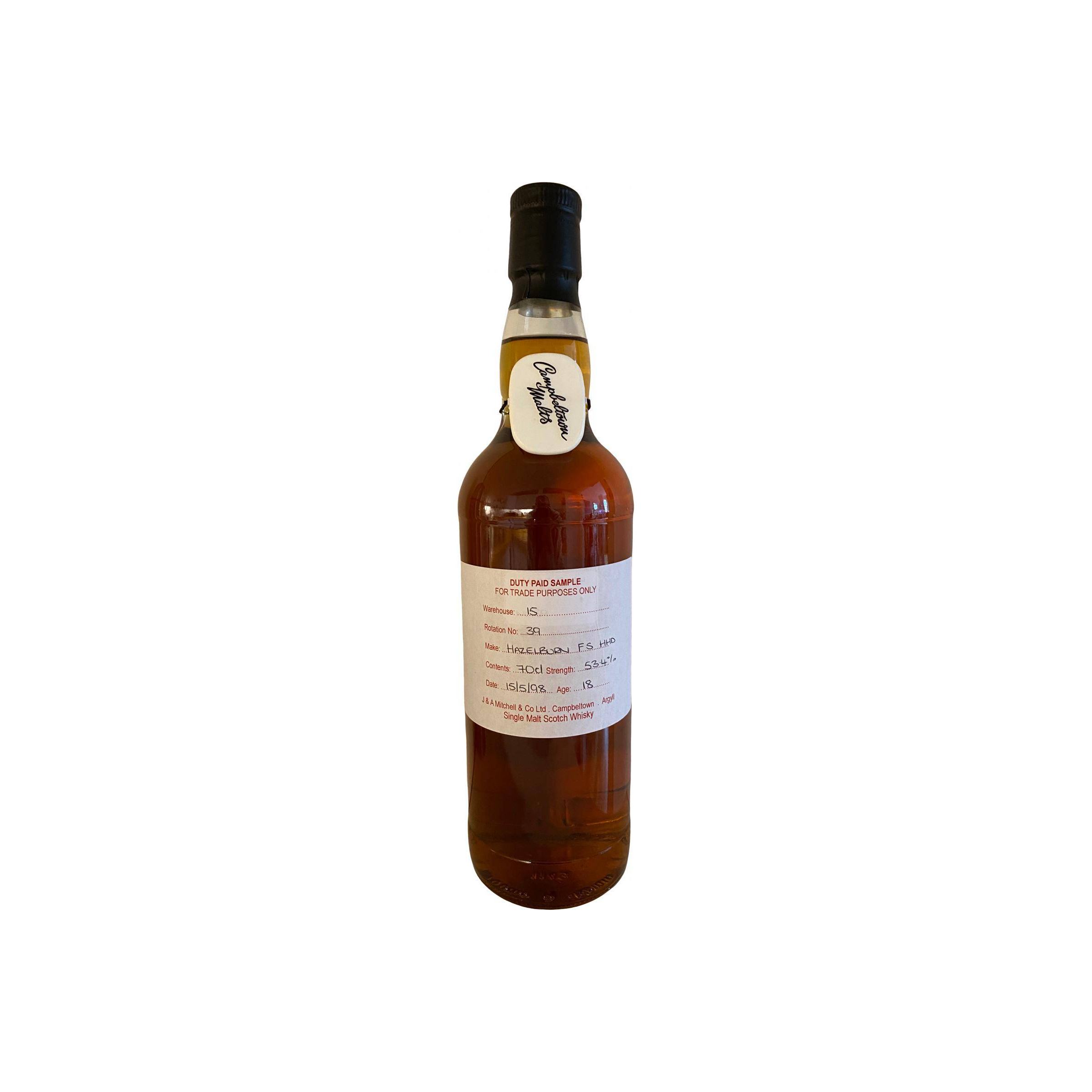 Hazelburn Duty Paid Sample - For Trade Purposes Only 1998 18 Years Single Malt Whisky