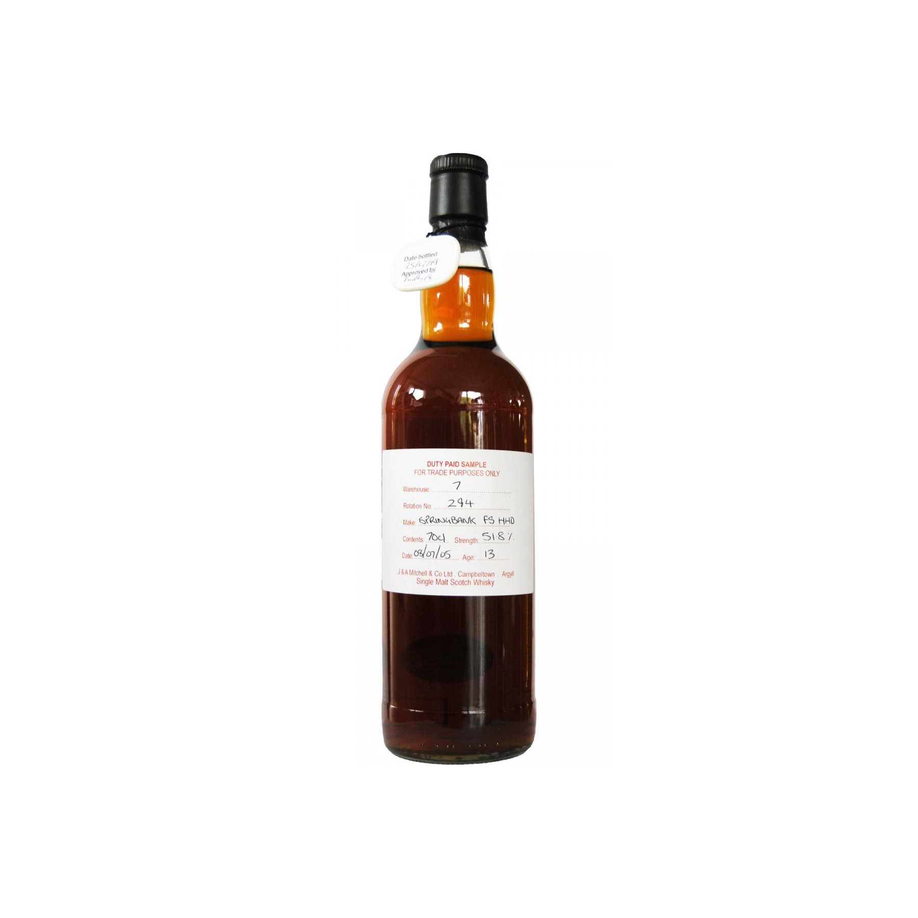 Springbank Duty Paid Sample - For Trade Purposes Only 2005 13 Years Single Malt Whisky