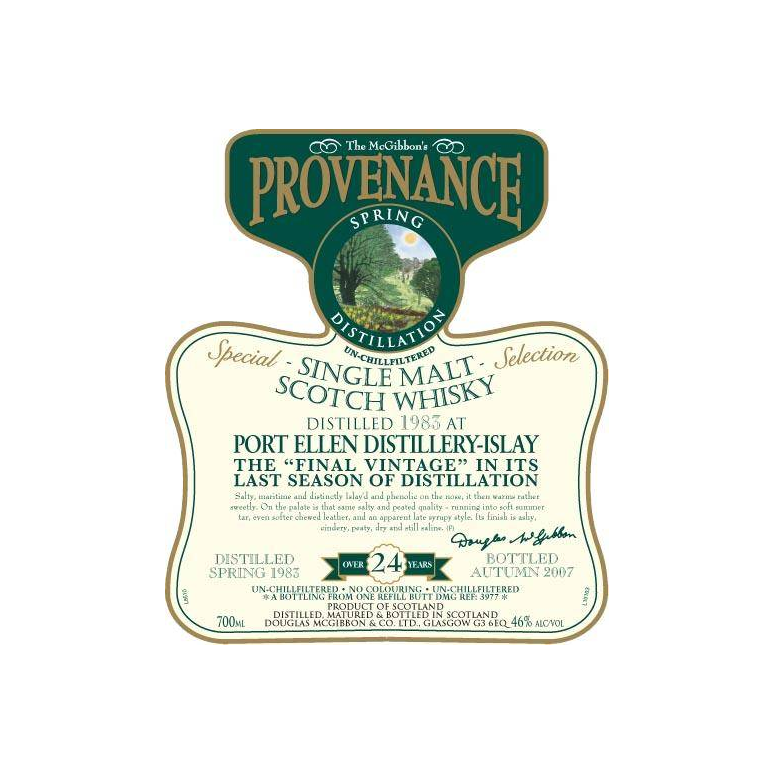 Port Ellen McGibbon's Provenance 1983 24 Years Single Malt Whisky 2