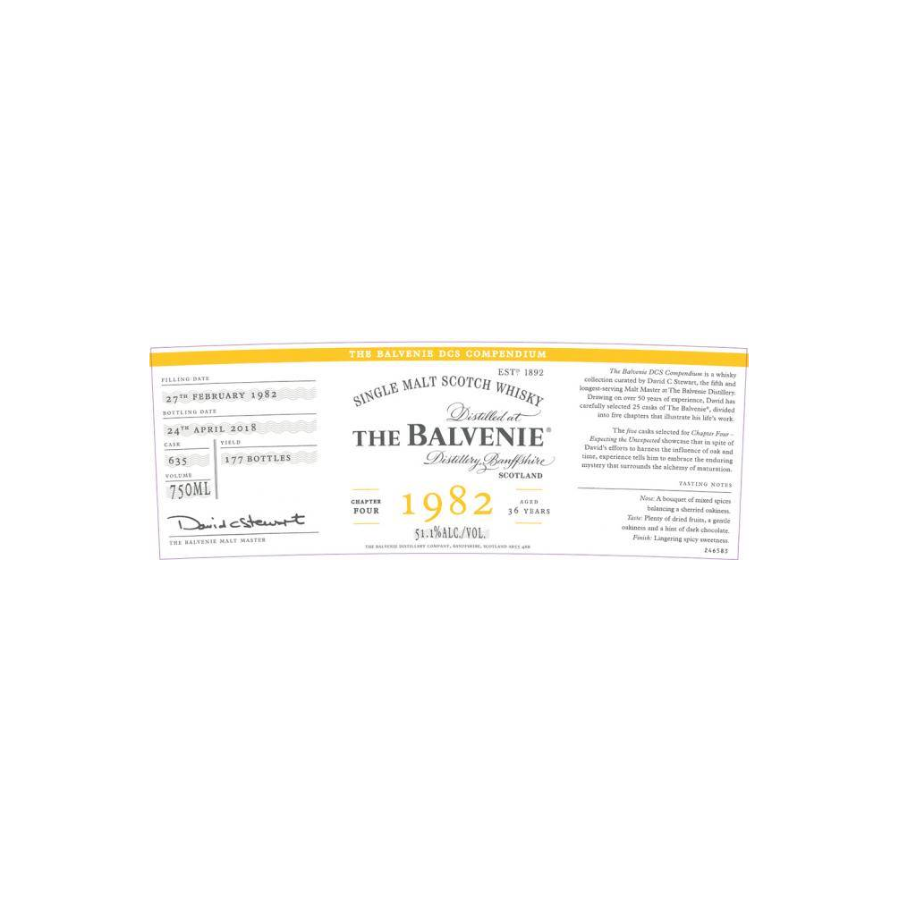 The Balvenie 1982 36 Years Single Malt Whisky