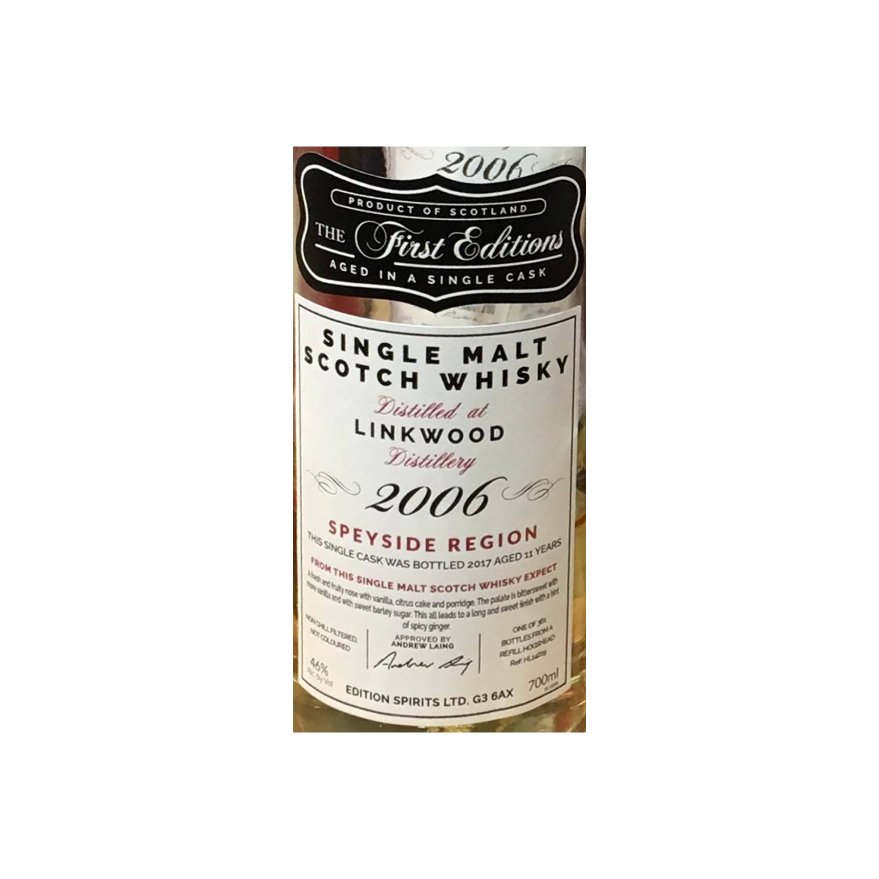 Linkwood The First Editions 2006 11 Years Single Malt Whisky