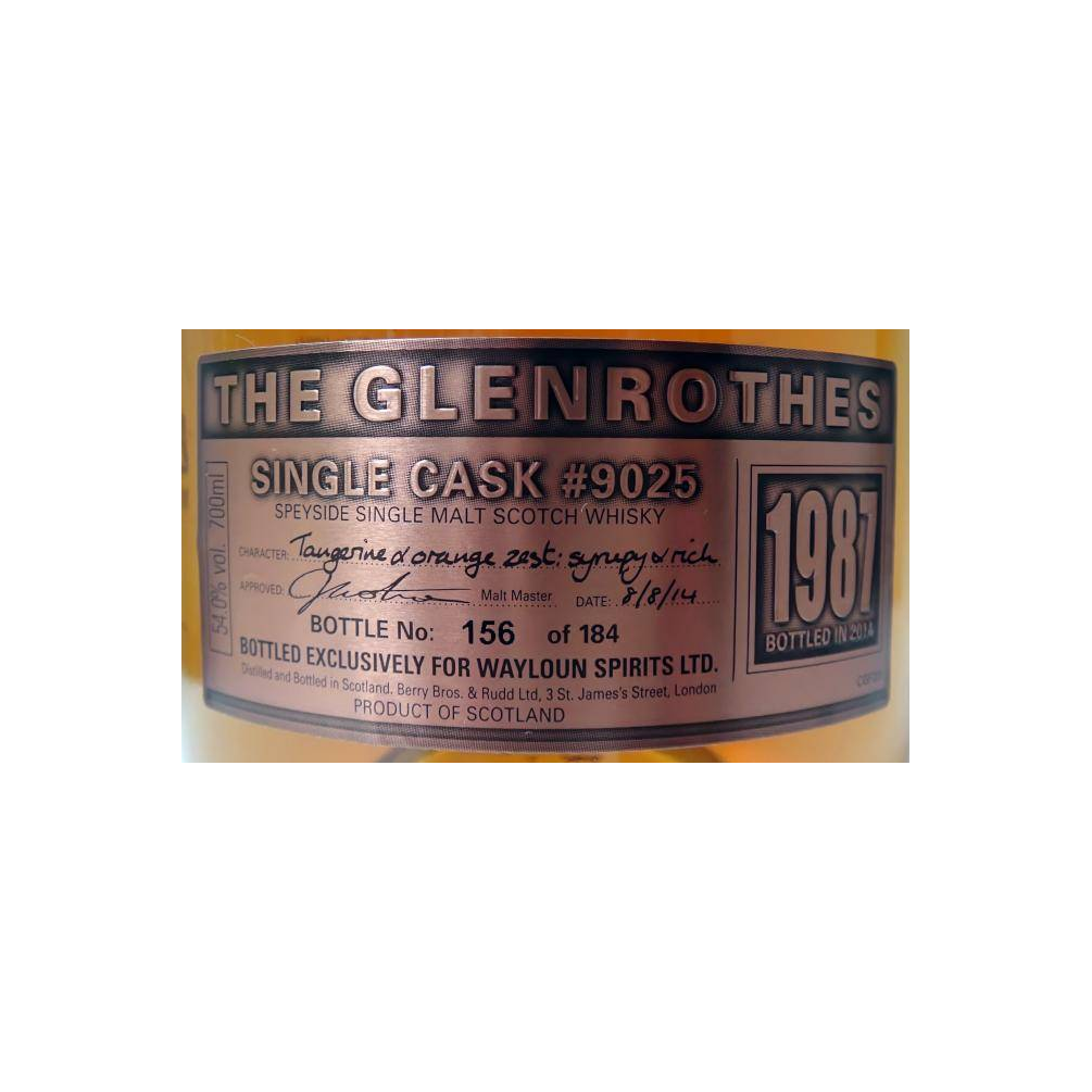 The Glenrothes Single Cask 1987 27 Years Single Malt Whisky 2