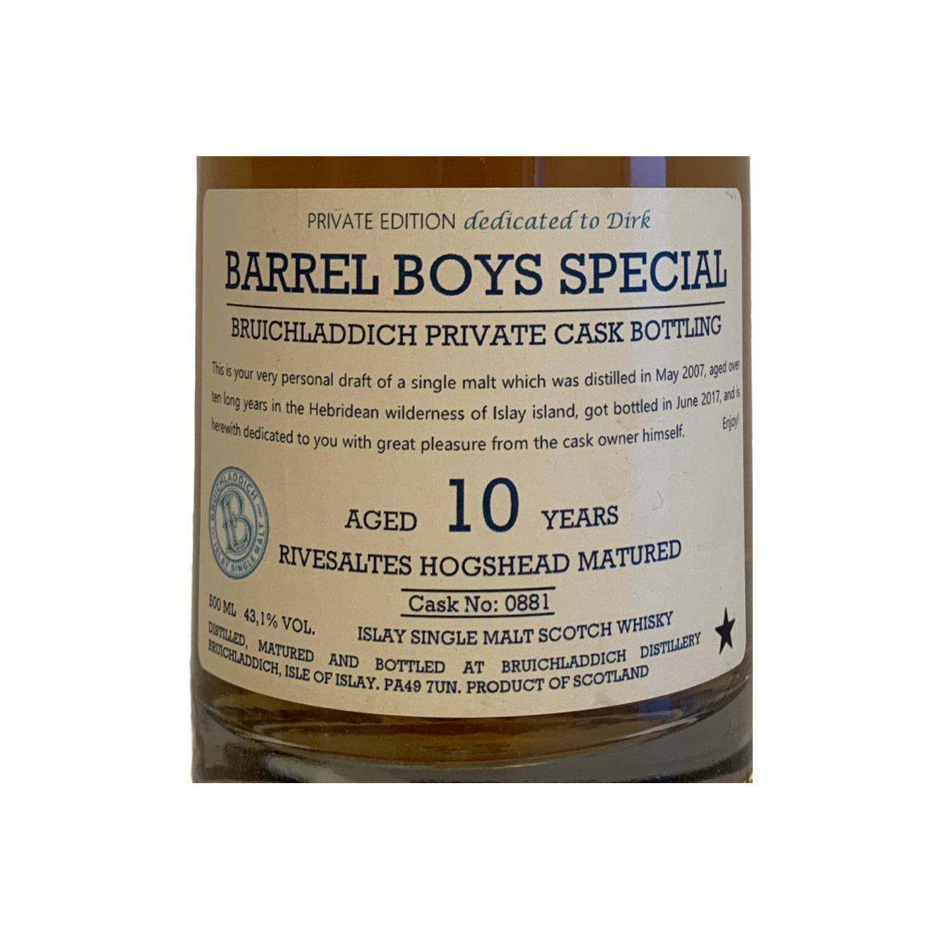 Bruichladdich 2007 10 Years Single Malt Whisky 2
