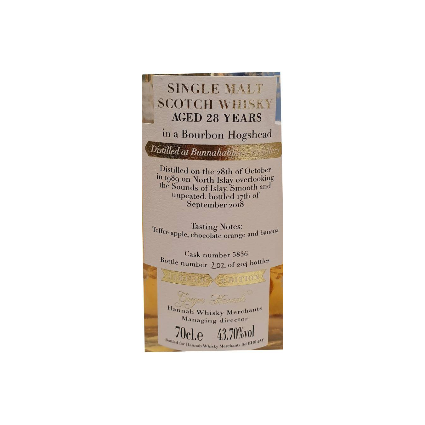 Bunnahabhain 1989 28 Years Single Malt Whisky 2