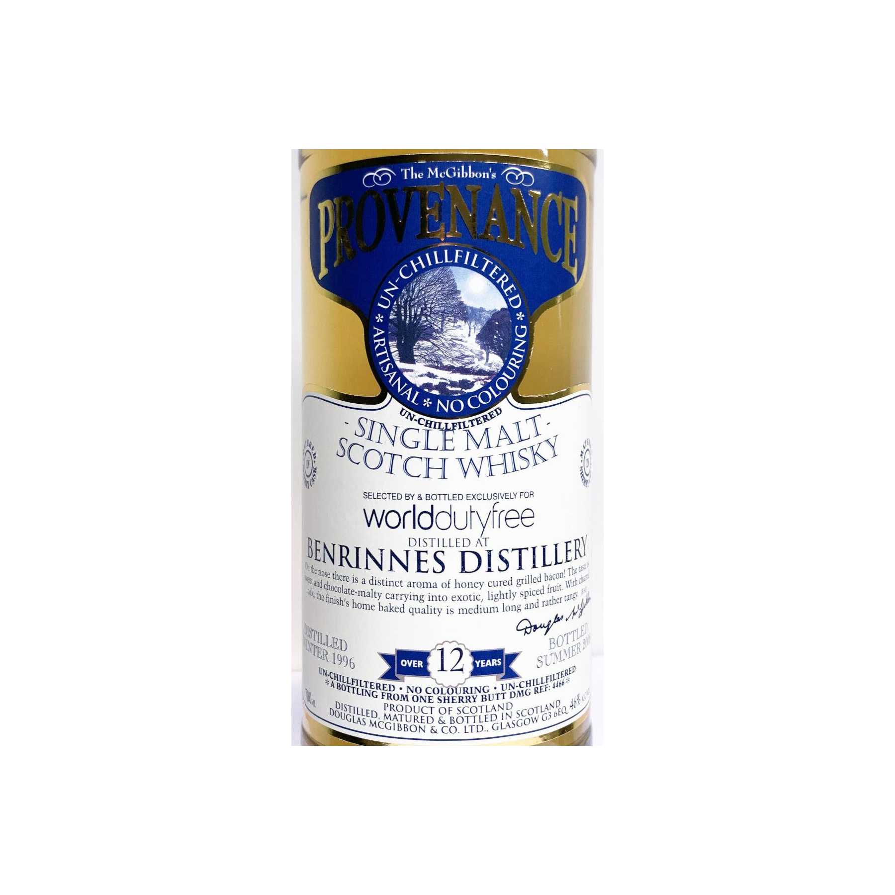 Benrinnes McGibbon's Provenance 1996 12 Years Single Malt Whisky