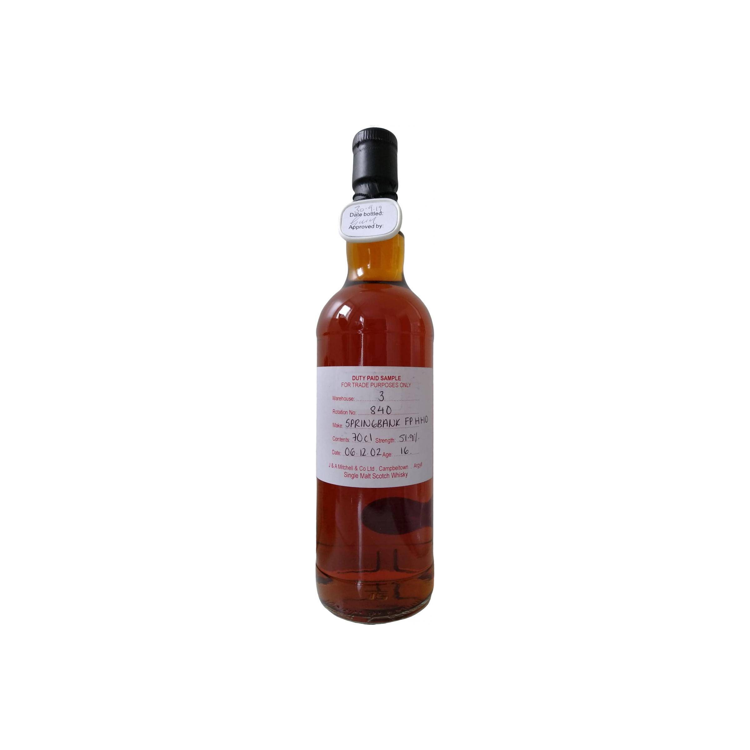 Springbank Duty Paid Sample - For Trade Purposes Only 2002 16 Years Single Malt Whisky