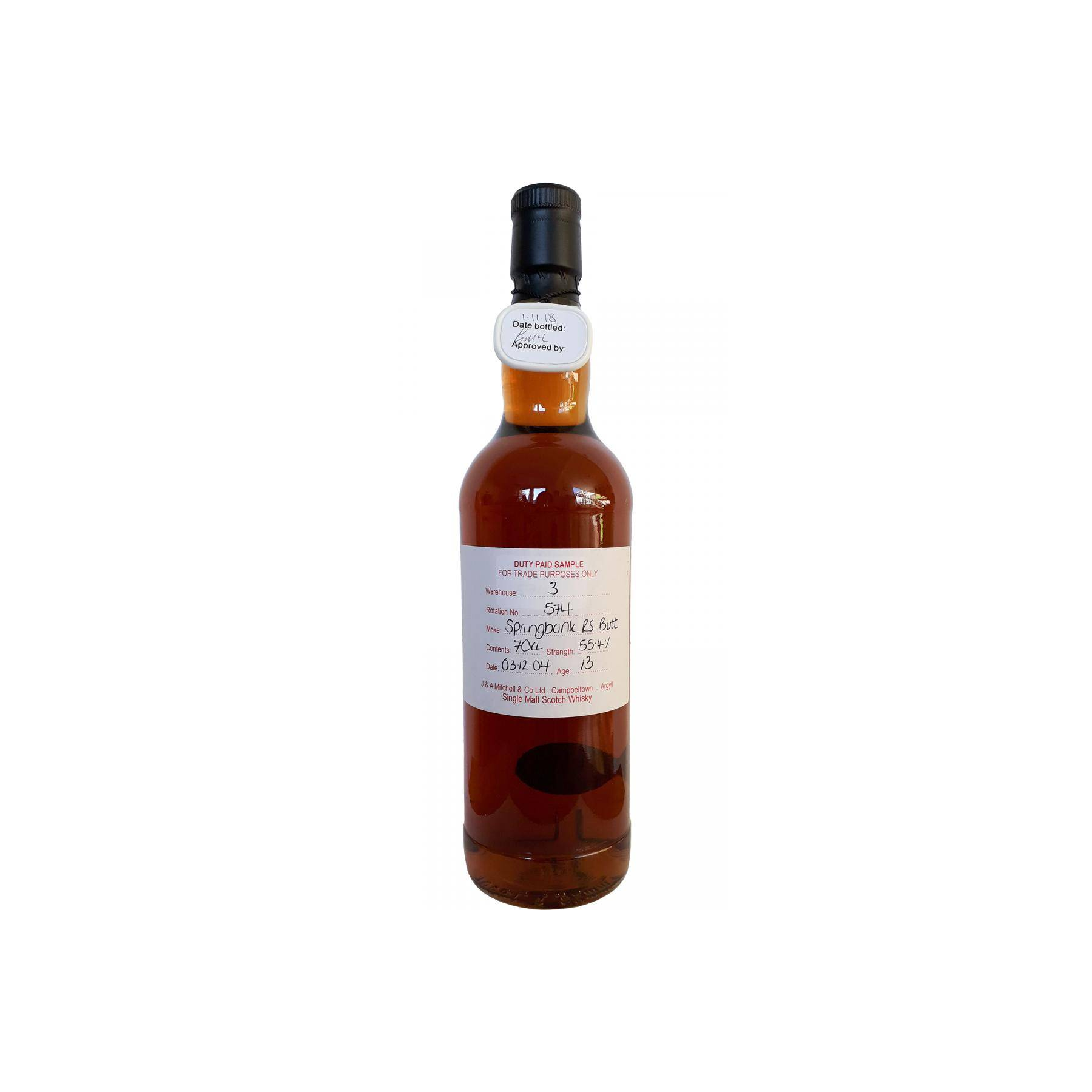 Springbank Duty Paid Sample - For Trade Purposes Only 2004 13 Years Single Malt Whisky