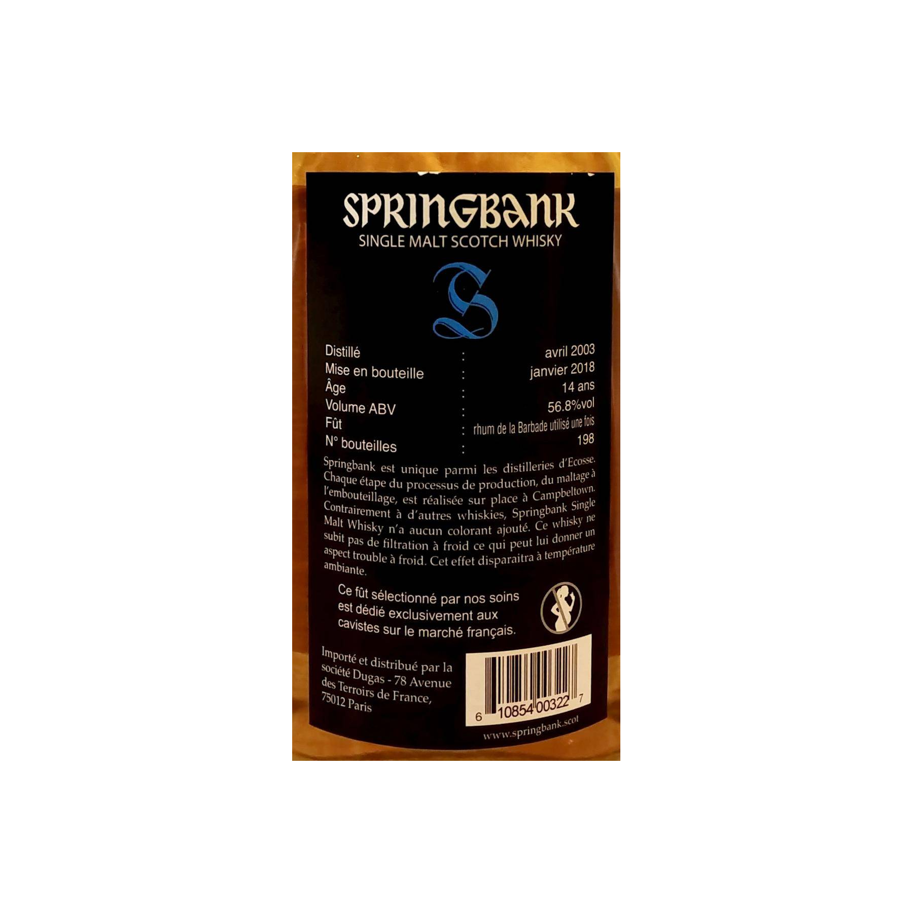 Springbank Single Cask 2003 14 Years Single Malt Whisky 2