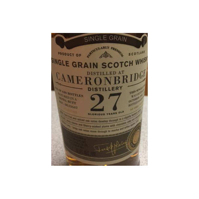 Cameronbridge Old Particular 1991 27 Years Single Grain Whisky