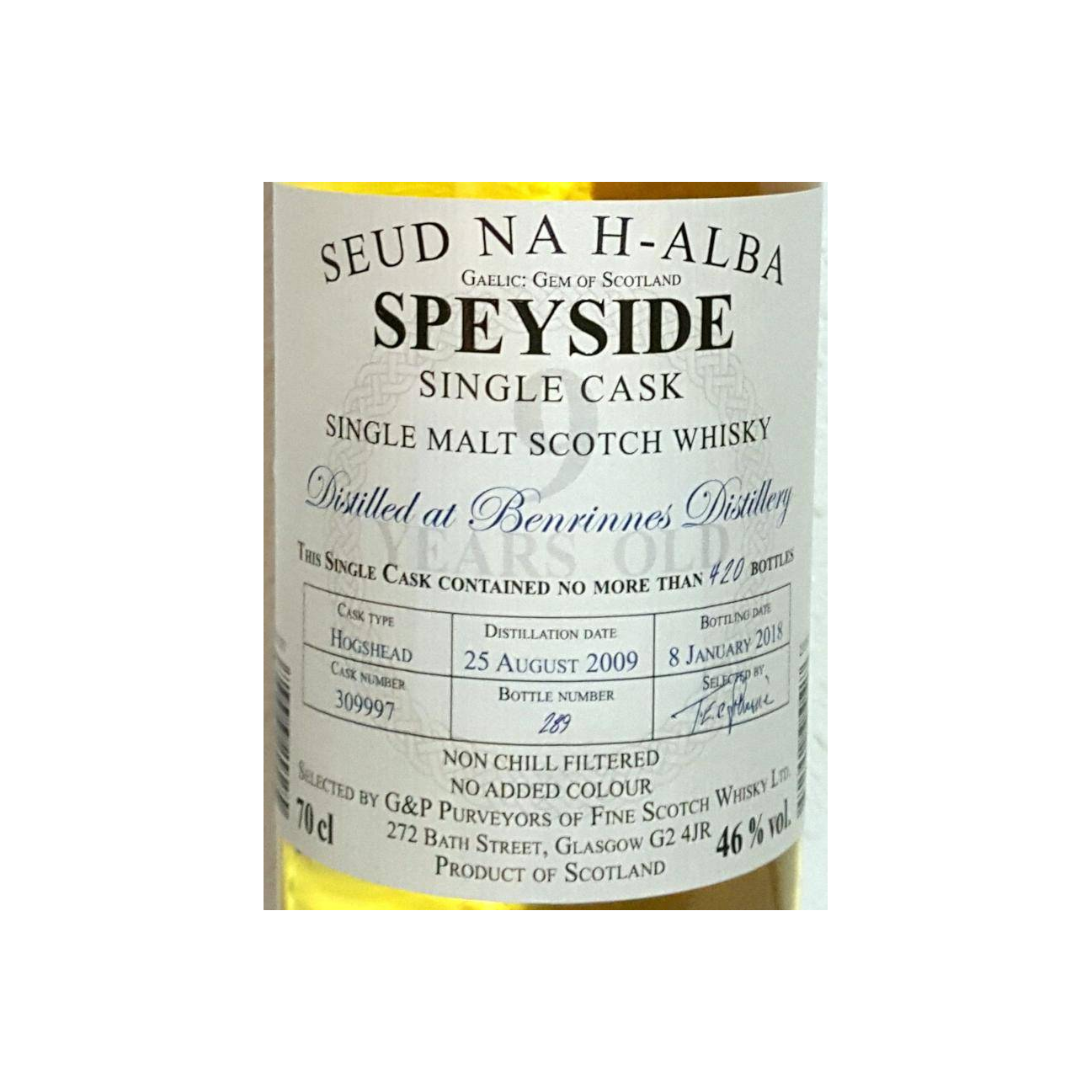 Benrinnes 2009 9 Years Single Malt Whisky 3