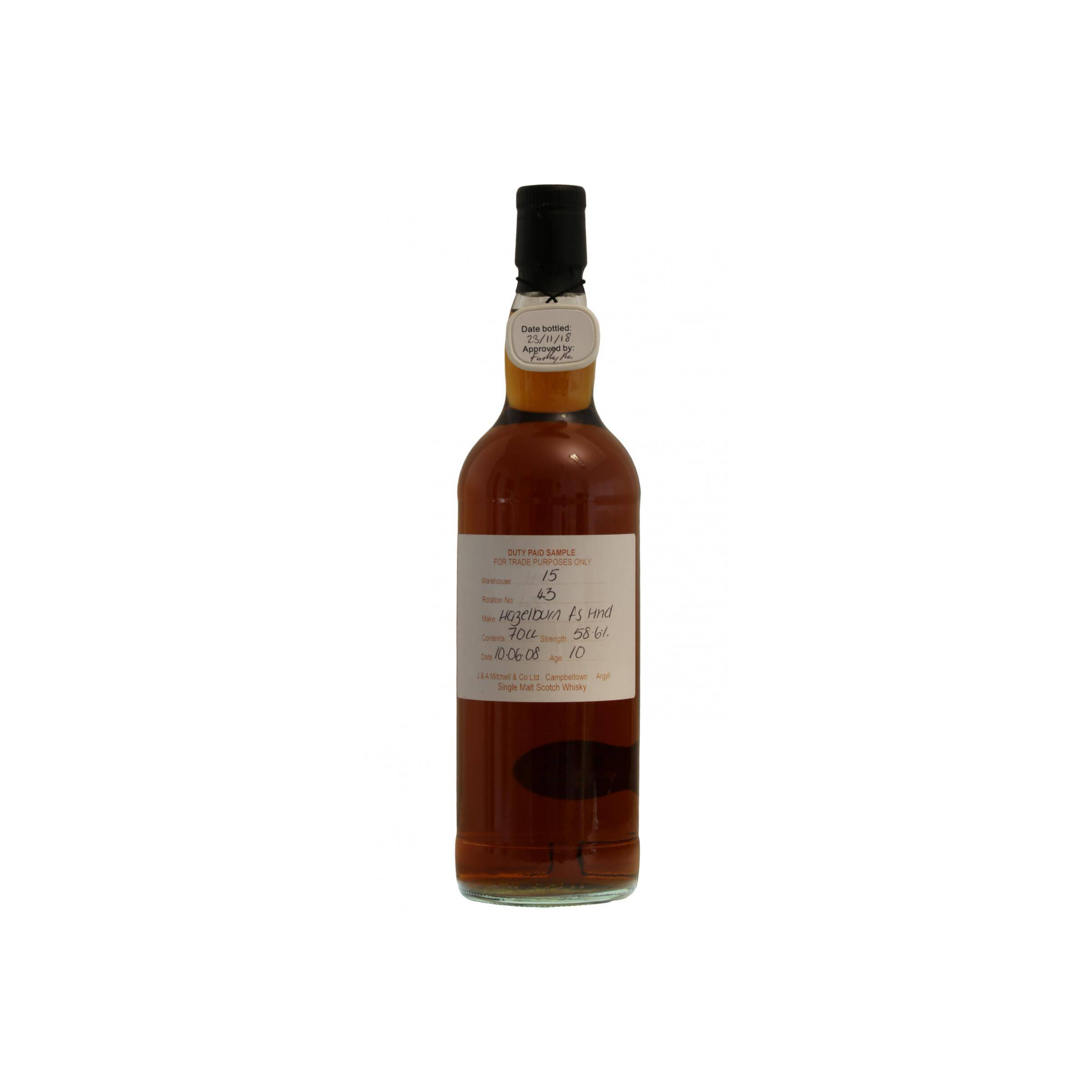 Hazelburn Duty Paid Sample - For Trade Purposes Only 2008 10 Years Single Malt Whisky