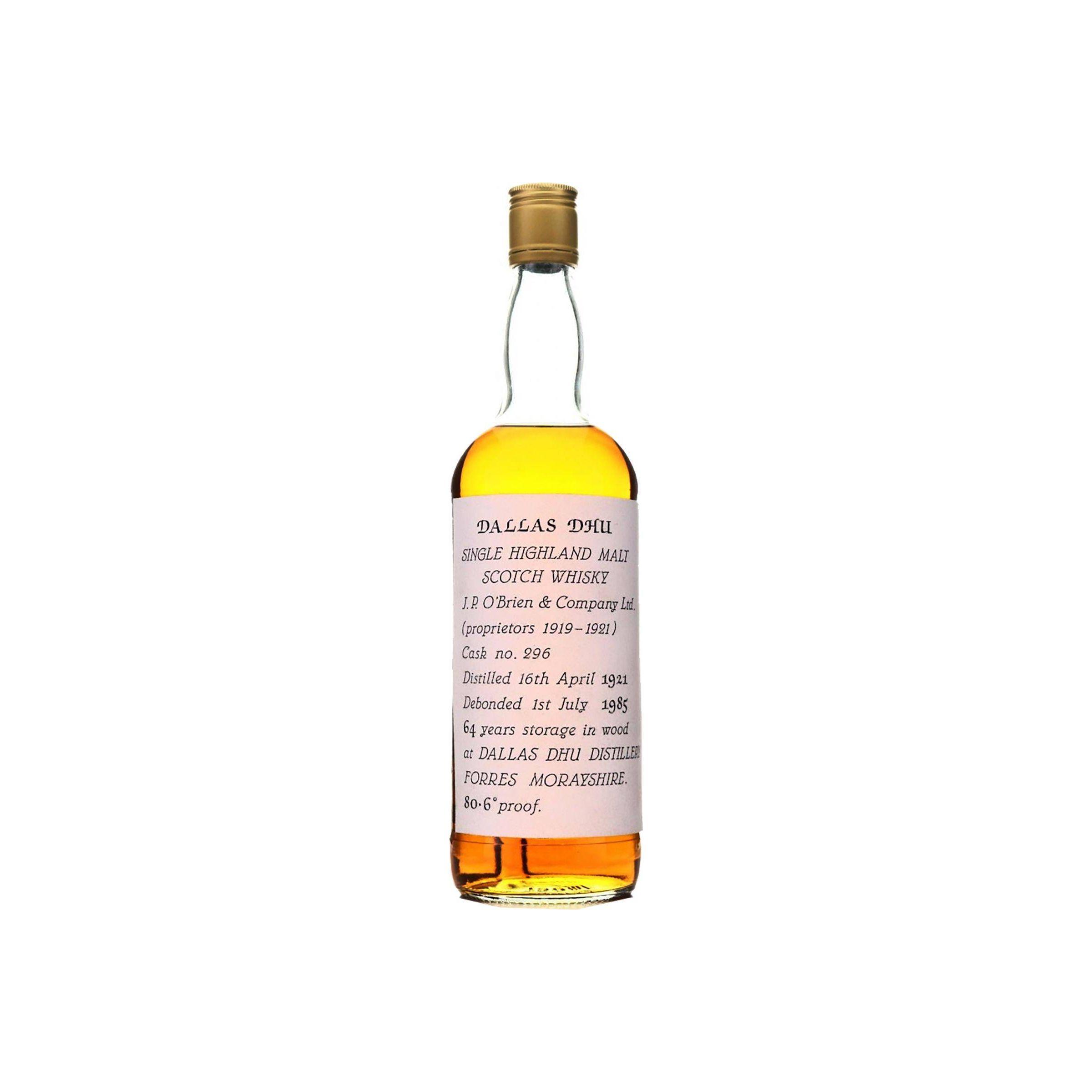Dallas Dhu 1921 64 Years Single Malt Whisky