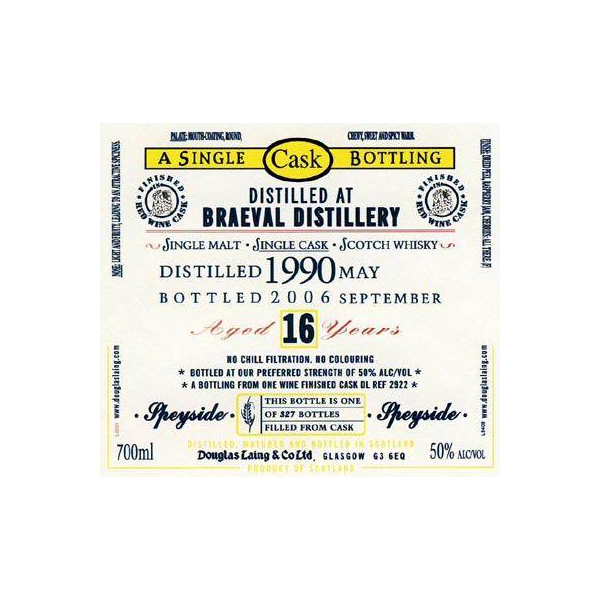 Braeval Old Malt Cask 1990 16 Years Single Malt Whisky 2