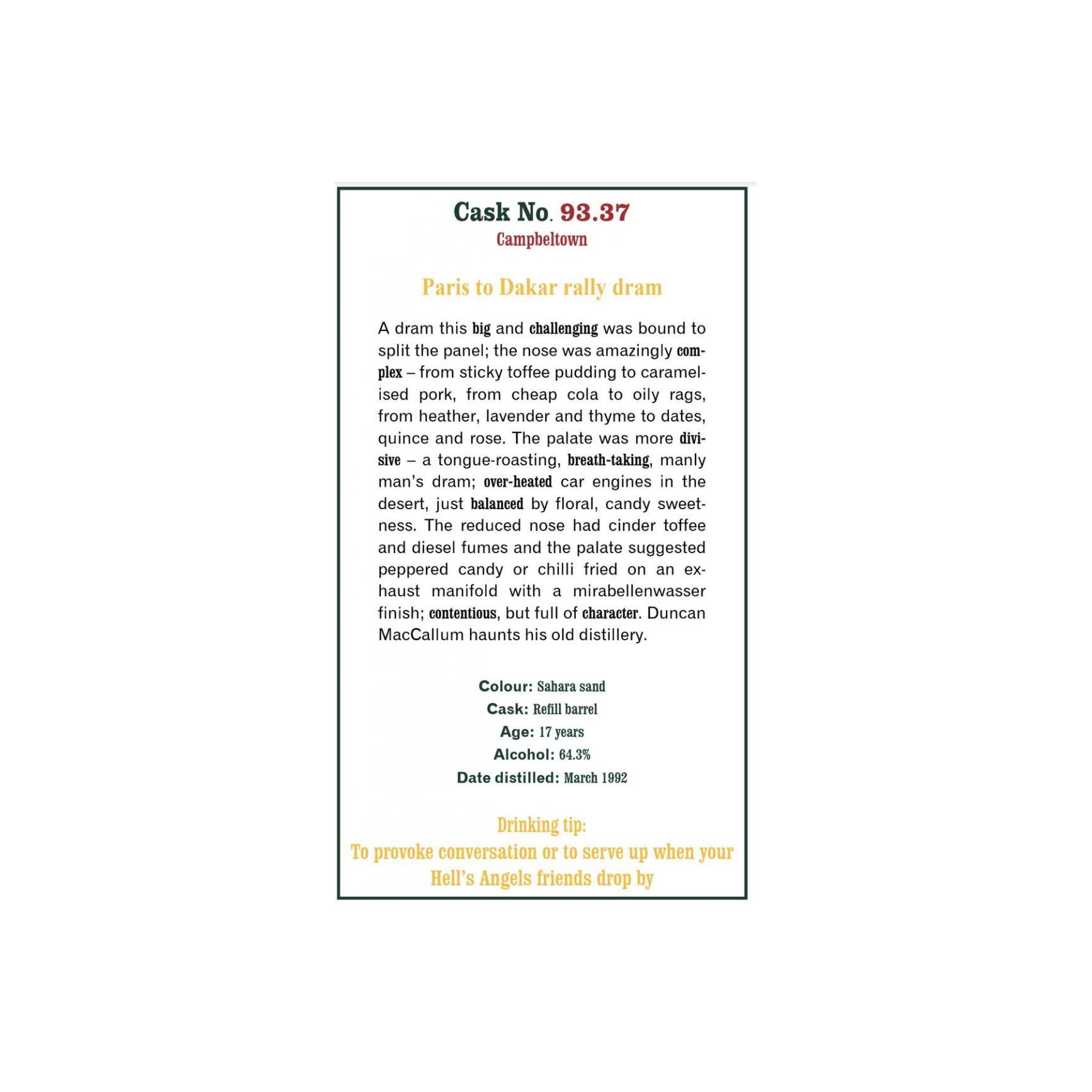 The Scotch Malt Whisky Society 1992 17 Years Single Malt Whisky